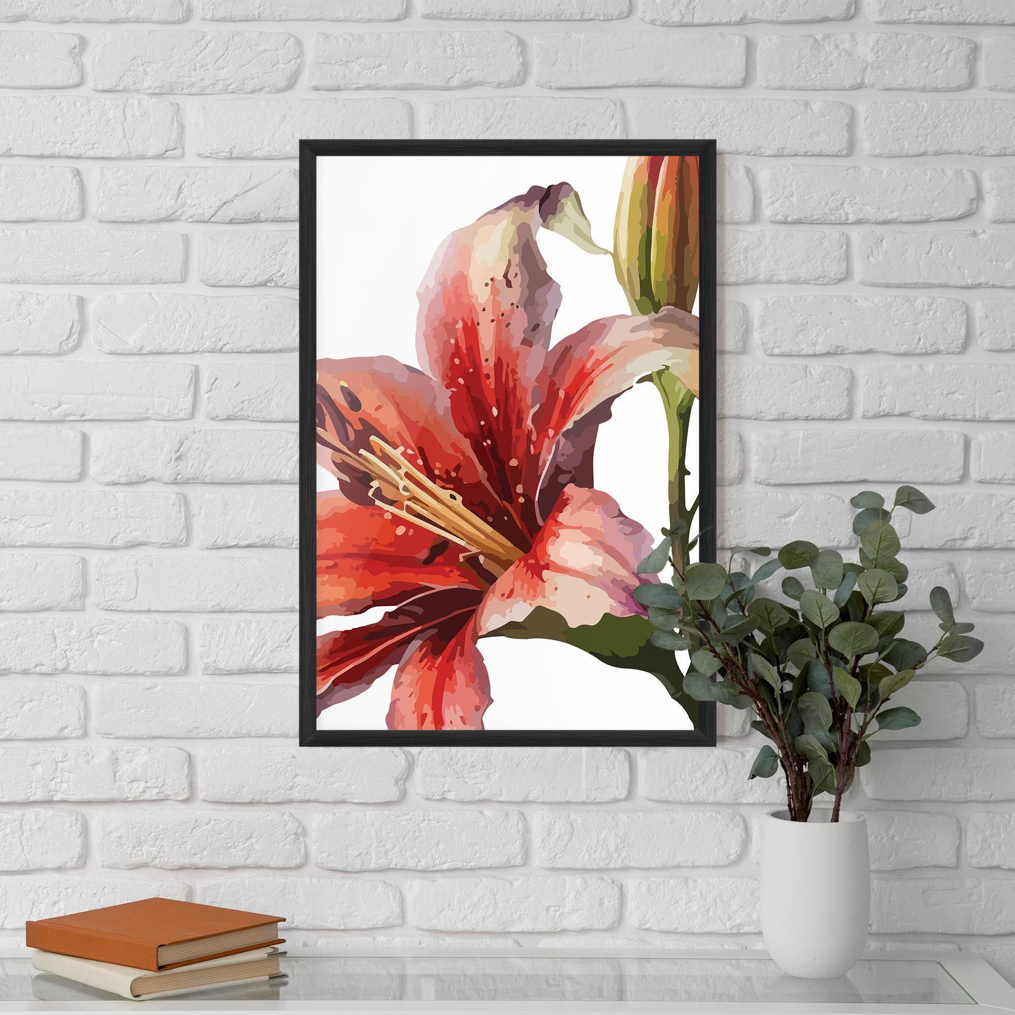 Poster Înrămat Pretty Red Purple Lily mockup 5
