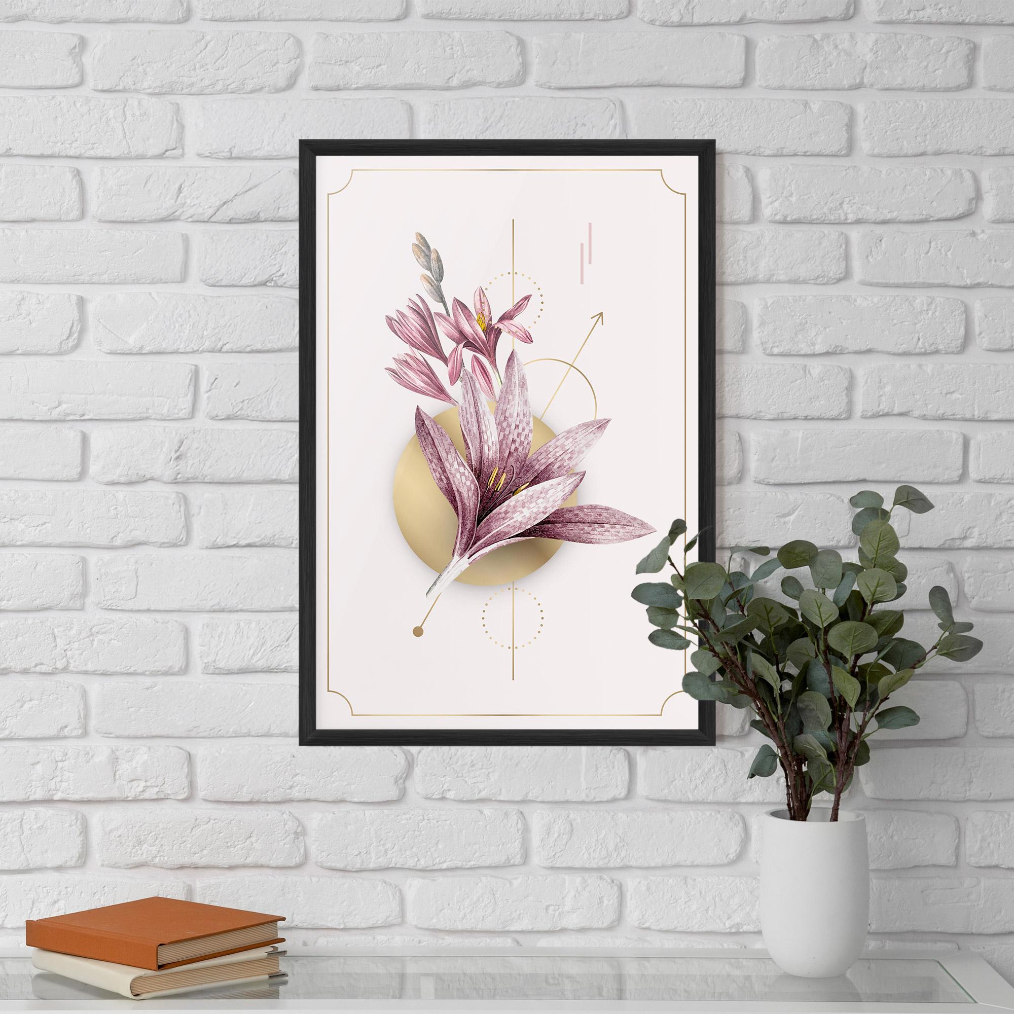 Poster Înrămat Purple Gold Lily mockup 5