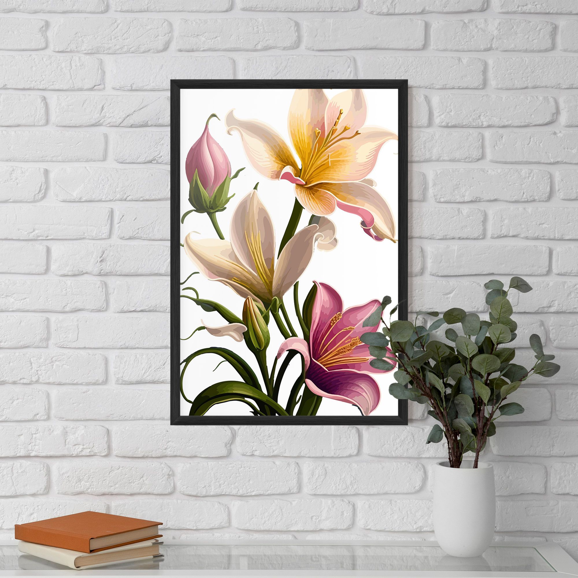 Purple White Lily mockup 5