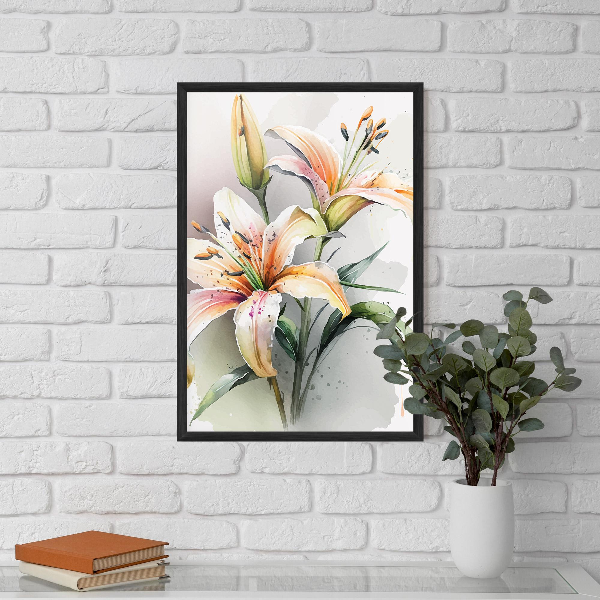 Poster Înrămat White Orange Lily mockup 5