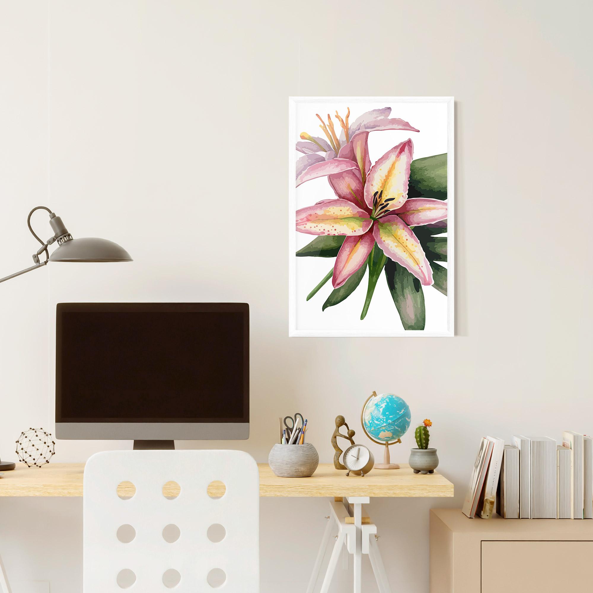 Poster Înrămat Lily Pretty Pink mockup 6