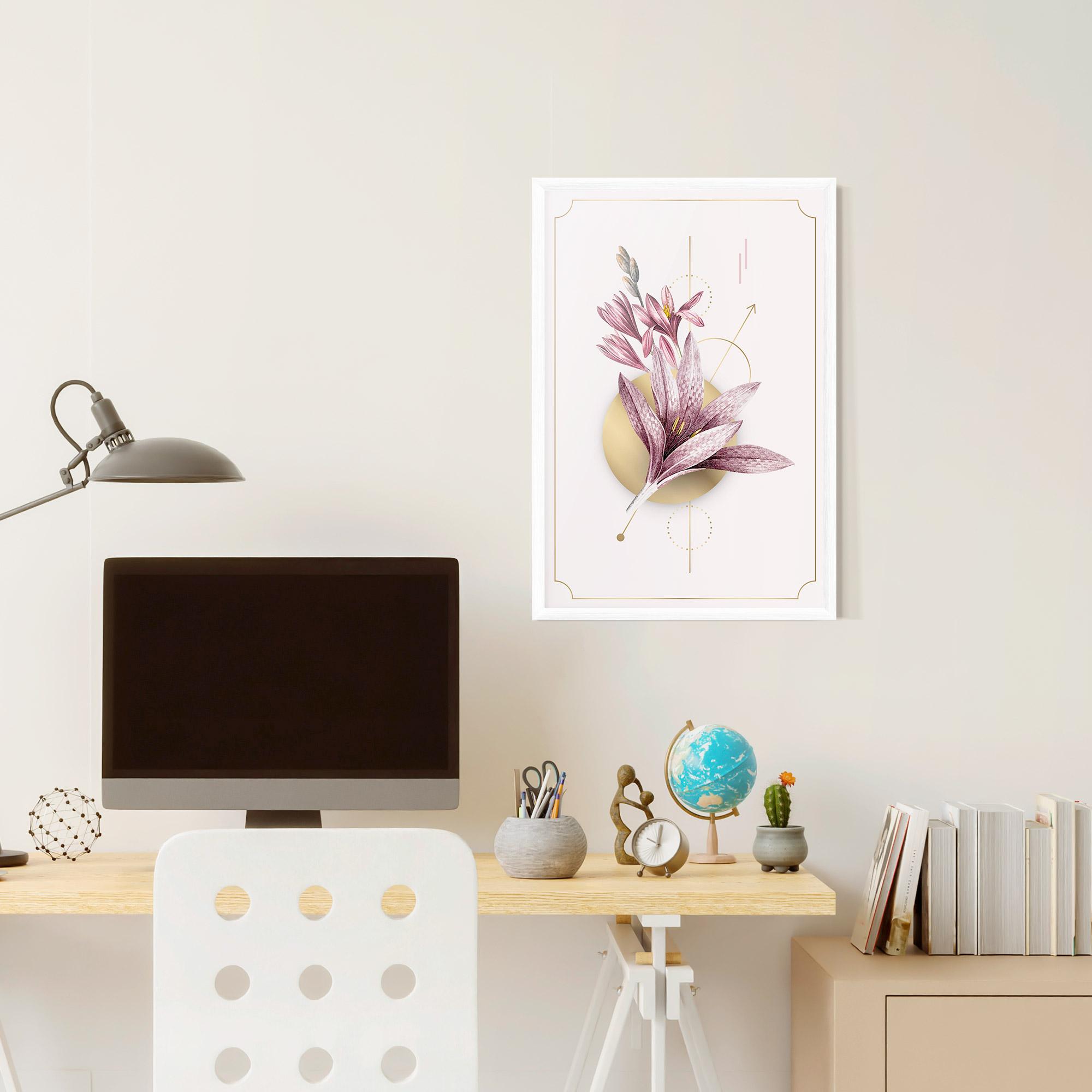 Poster Înrămat Purple Gold Lily mockup 6