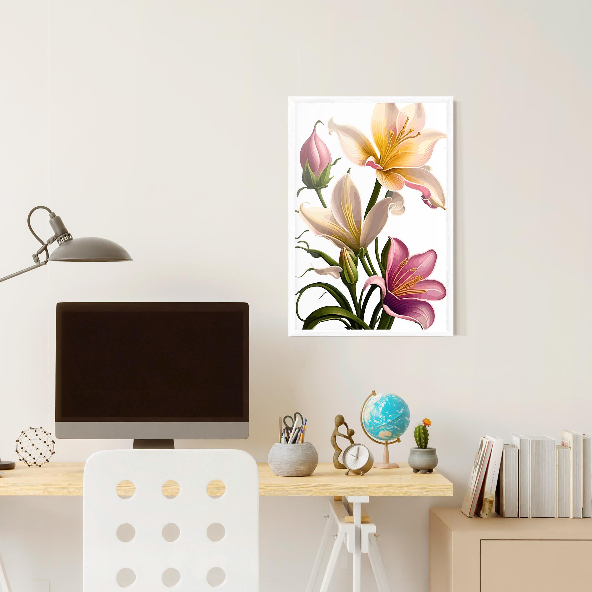 Poster Înrămat Purple White Lily mockup 6