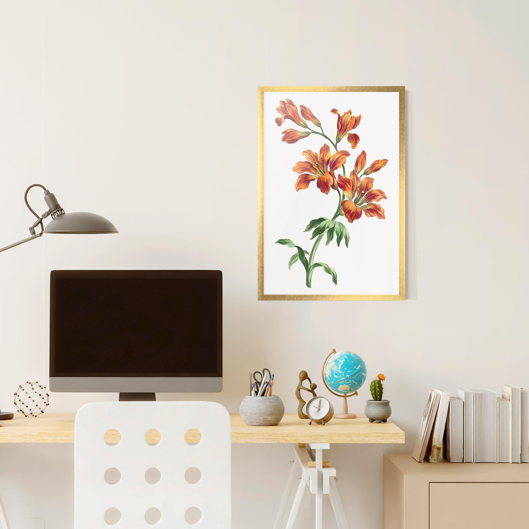 Poster Înrămat Orange Painted Lily mockup 6