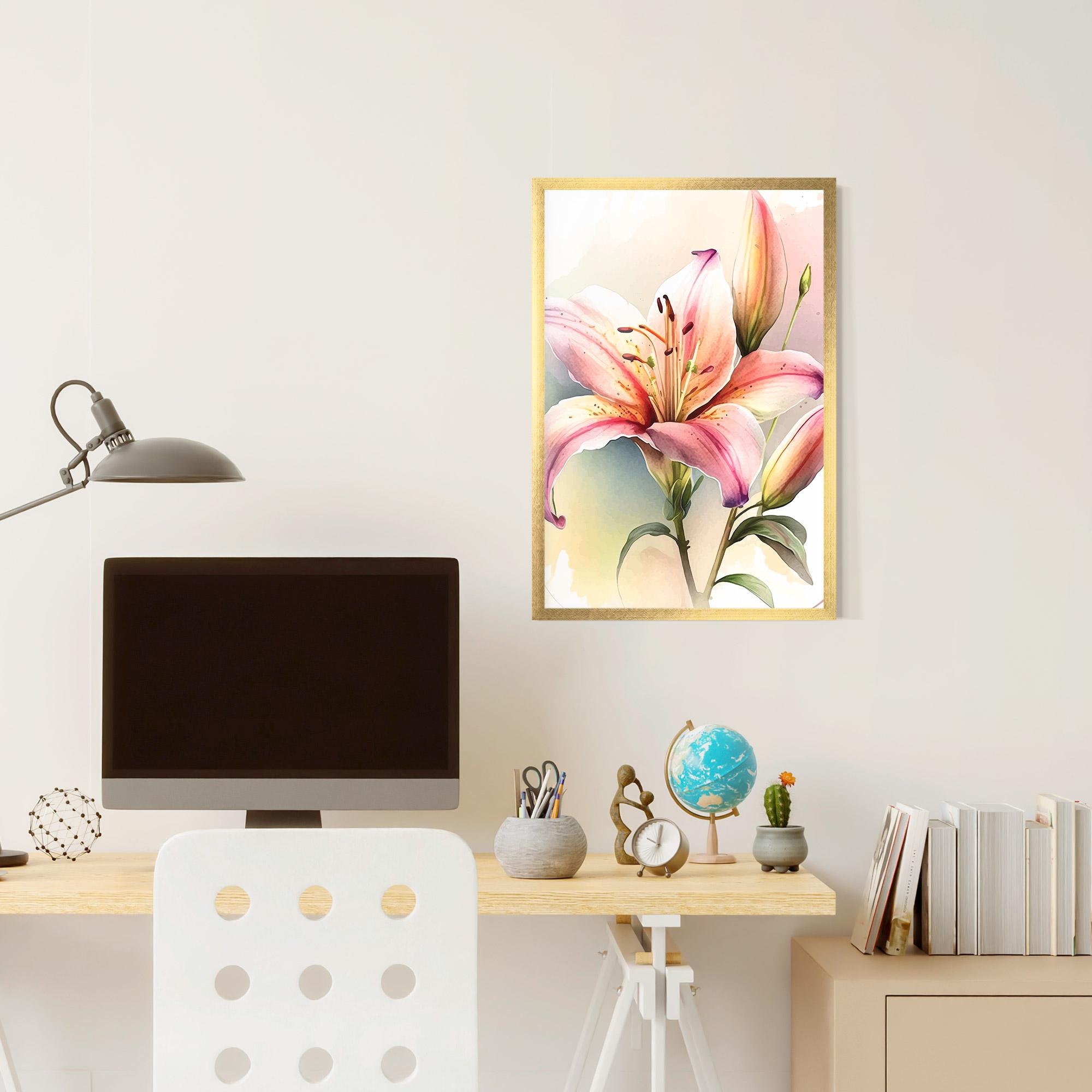 Poster Înrămat Pink Orange Lily mockup 6