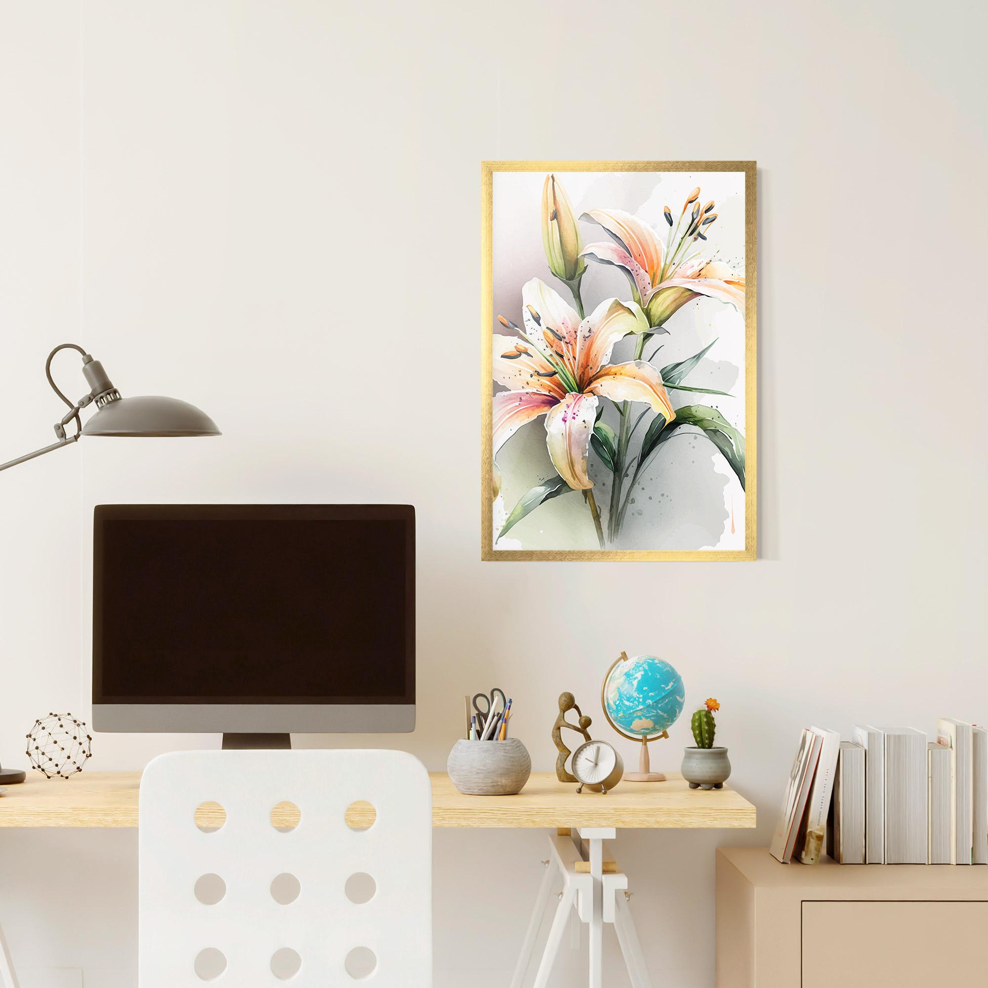 Poster Înrămat White Orange Lily mockup 6