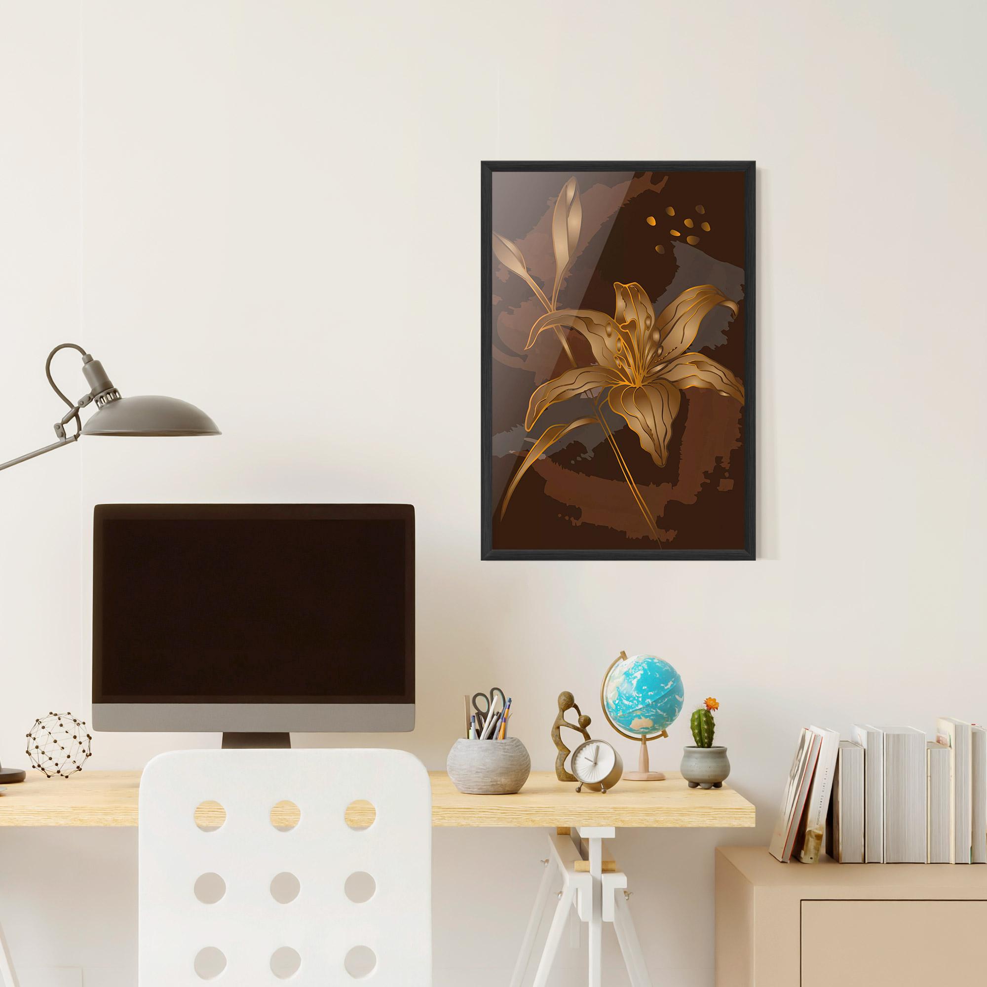 Poster Înrămat Gold Brown Lily mockup 6