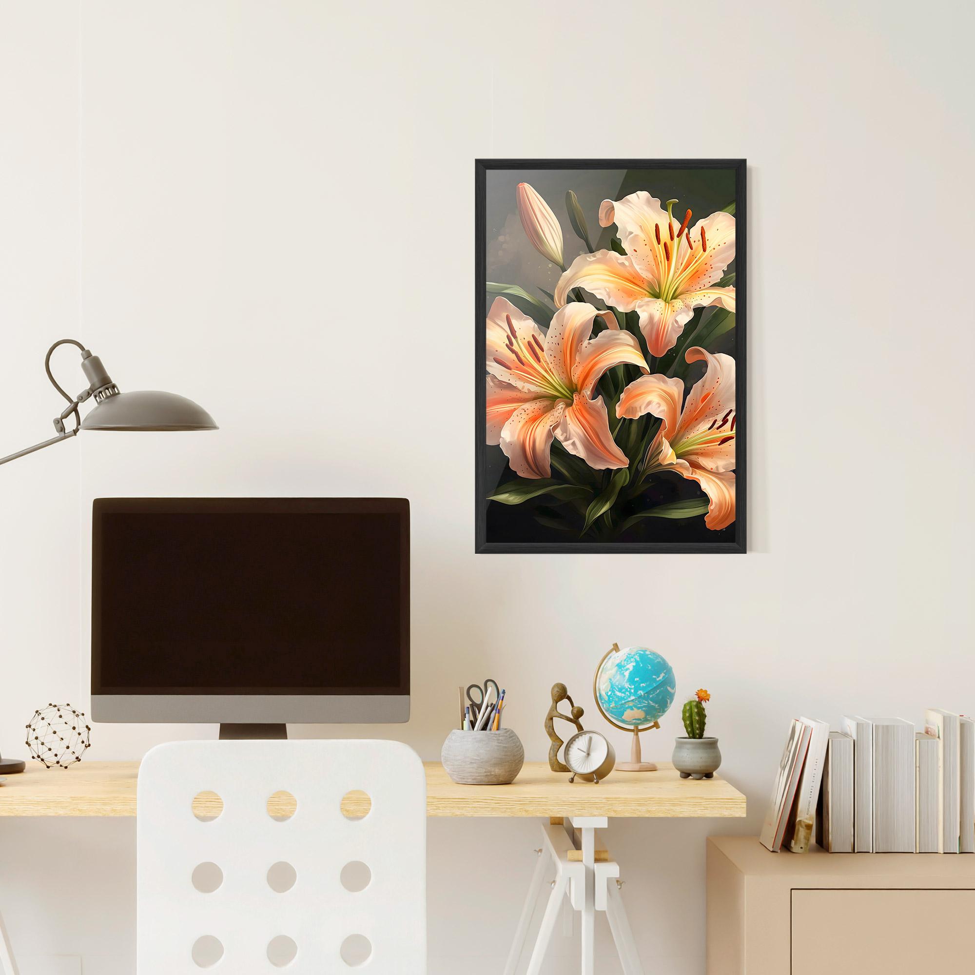 Poster Înrămat Light Orange Lily mockup 6