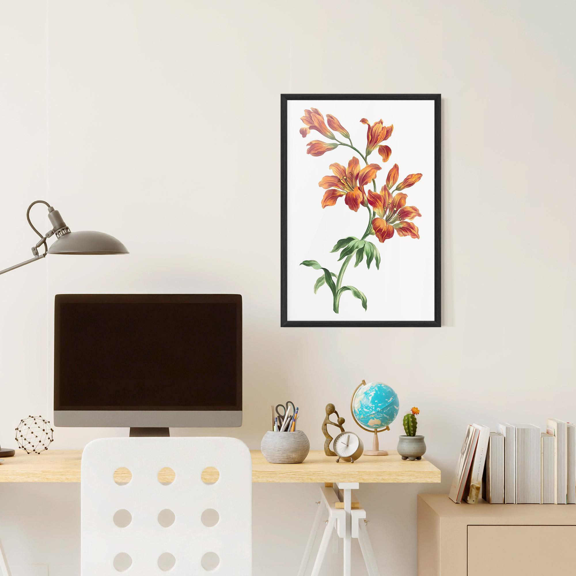 Poster Înrămat Orange Painted Lily mockup 6