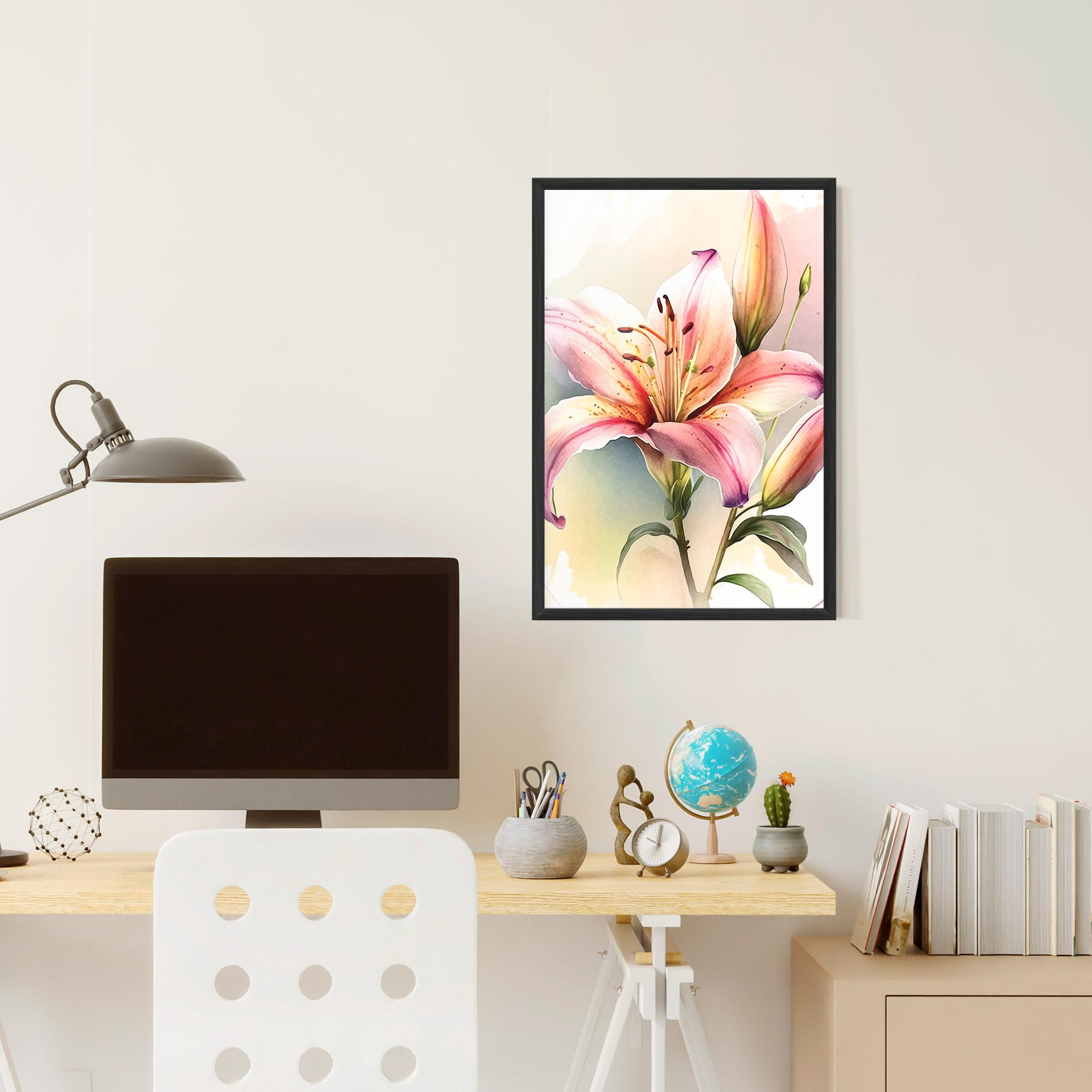 Poster Înrămat Pink Orange Lily mockup 6