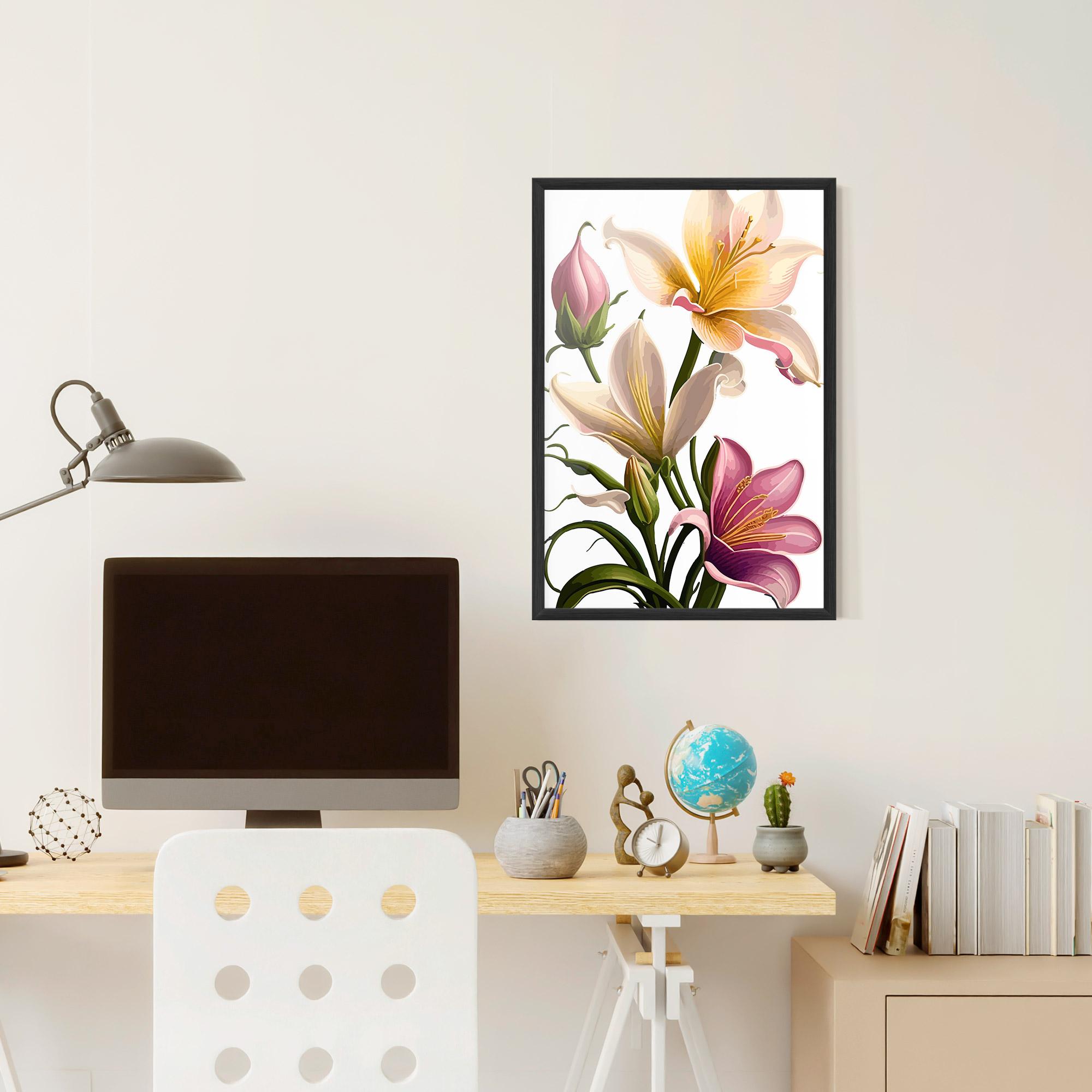 Poster Înrămat Purple White Lily mockup 6