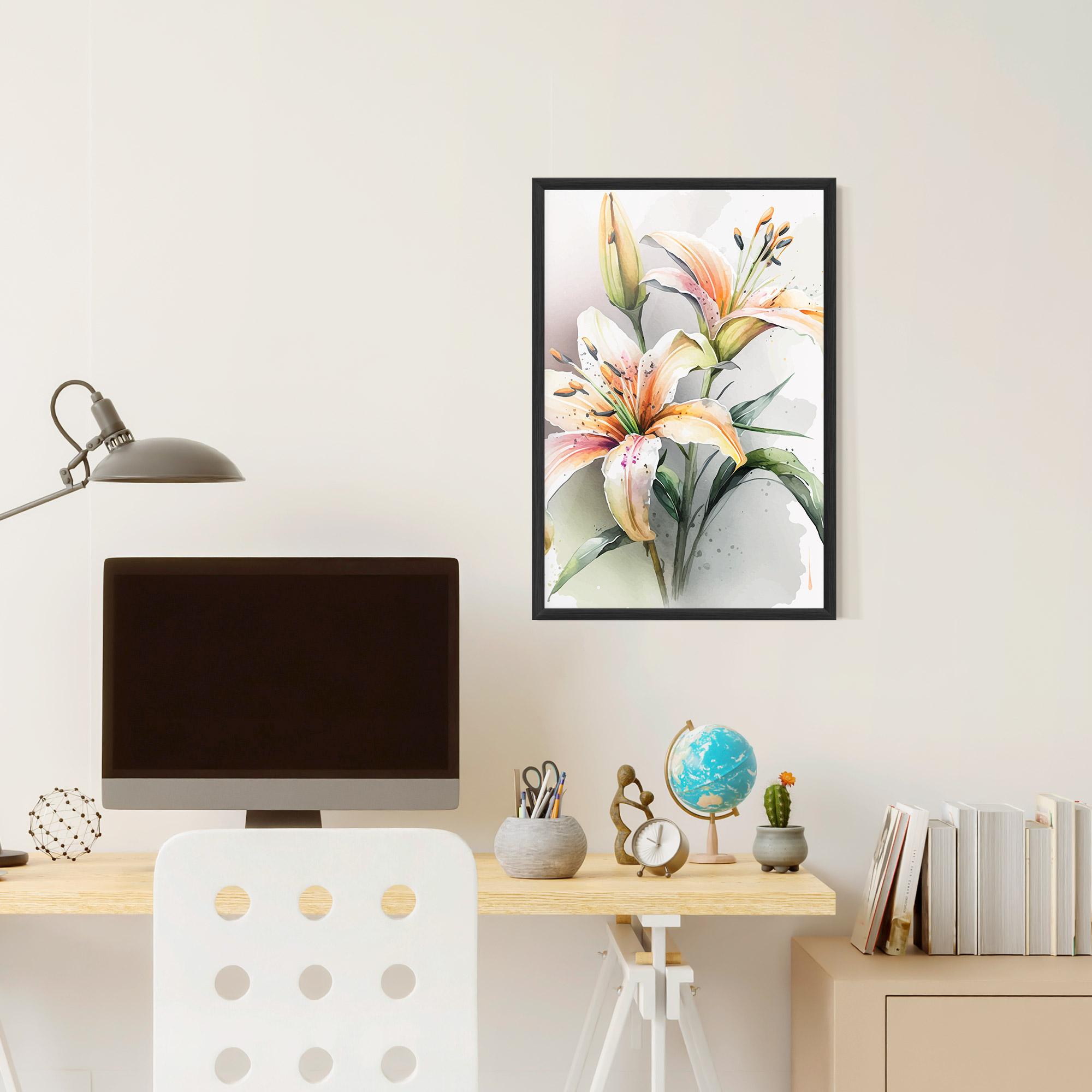 Poster Înrămat White Orange Lily mockup 6