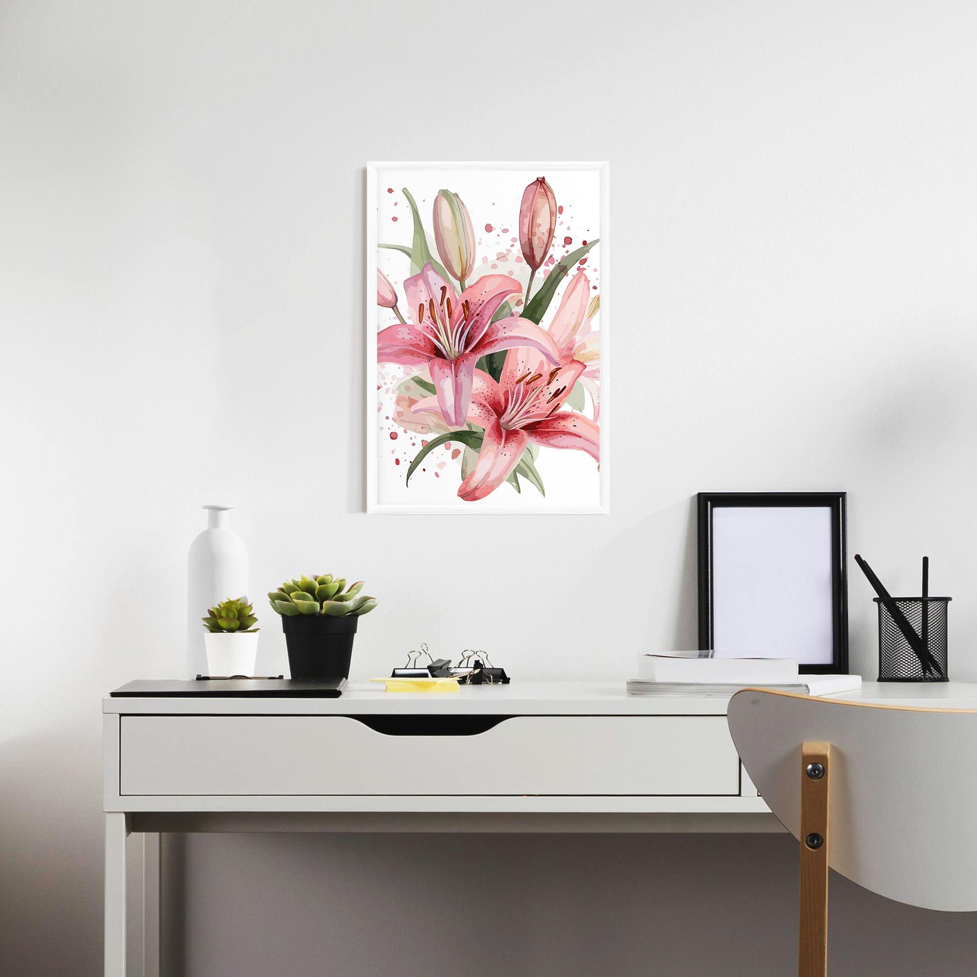 Poster Înrămat Beautiful Pink Lily mockup 7