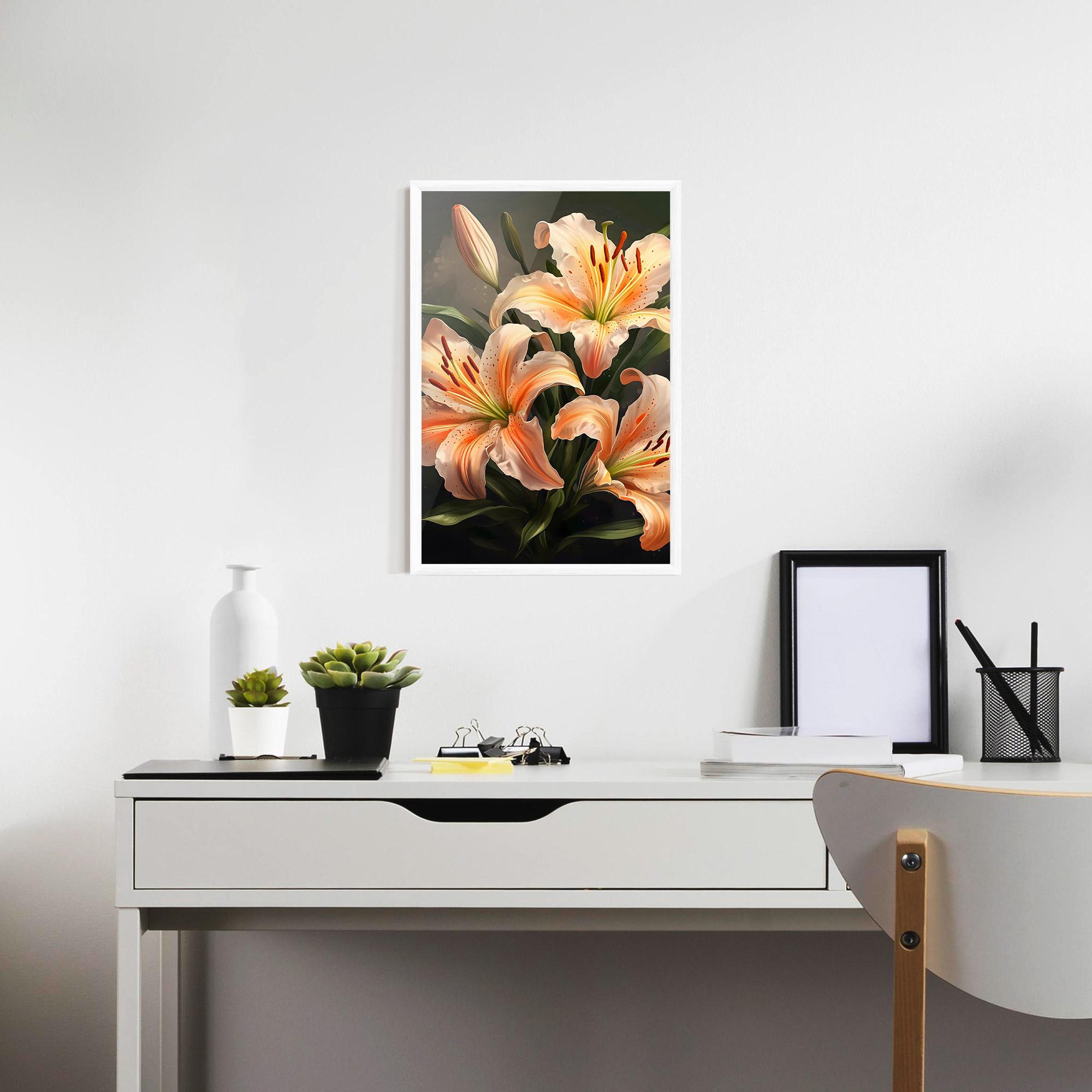 Poster Înrămat Light Orange Lily mockup 7