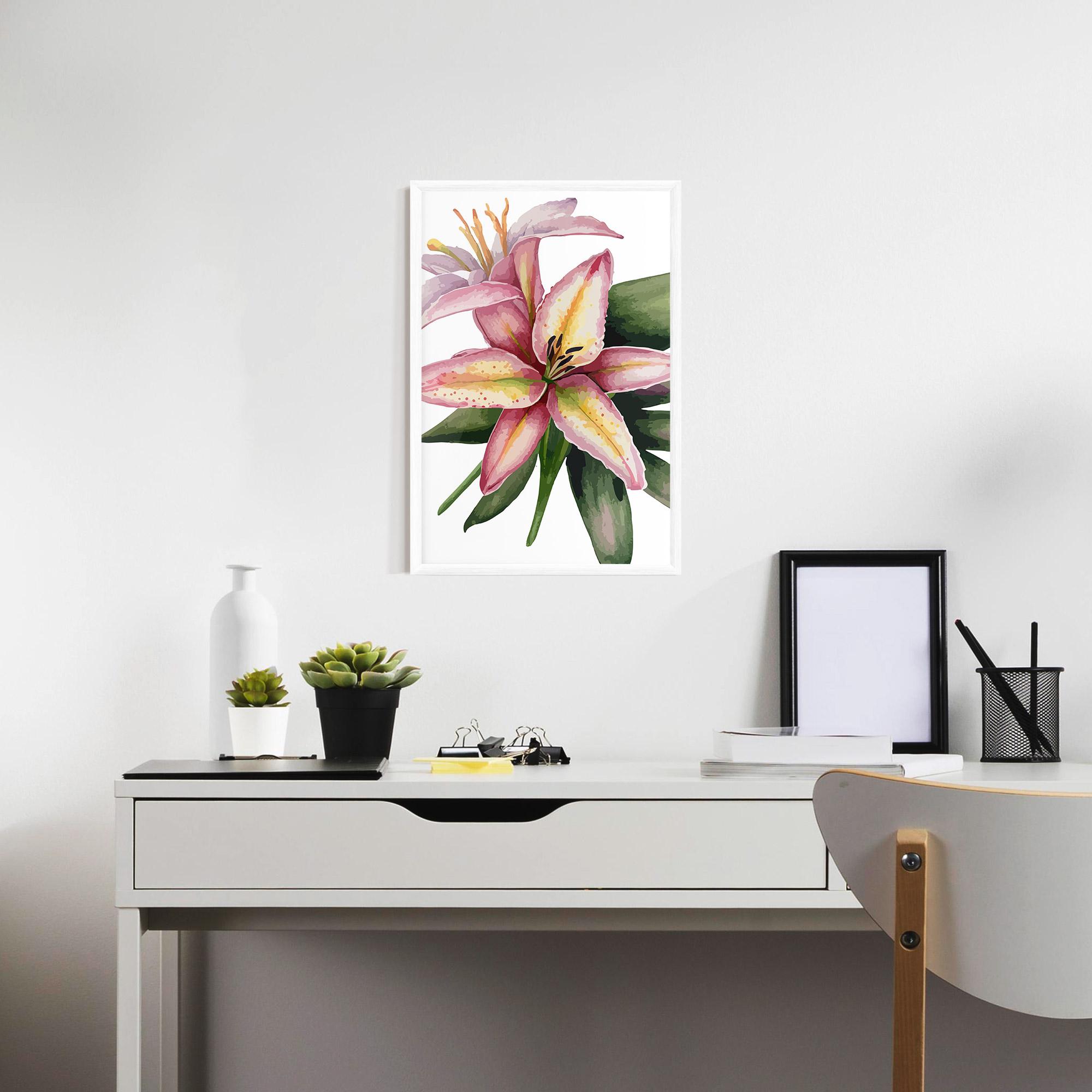 Poster Înrămat Lily Pretty Pink mockup 7