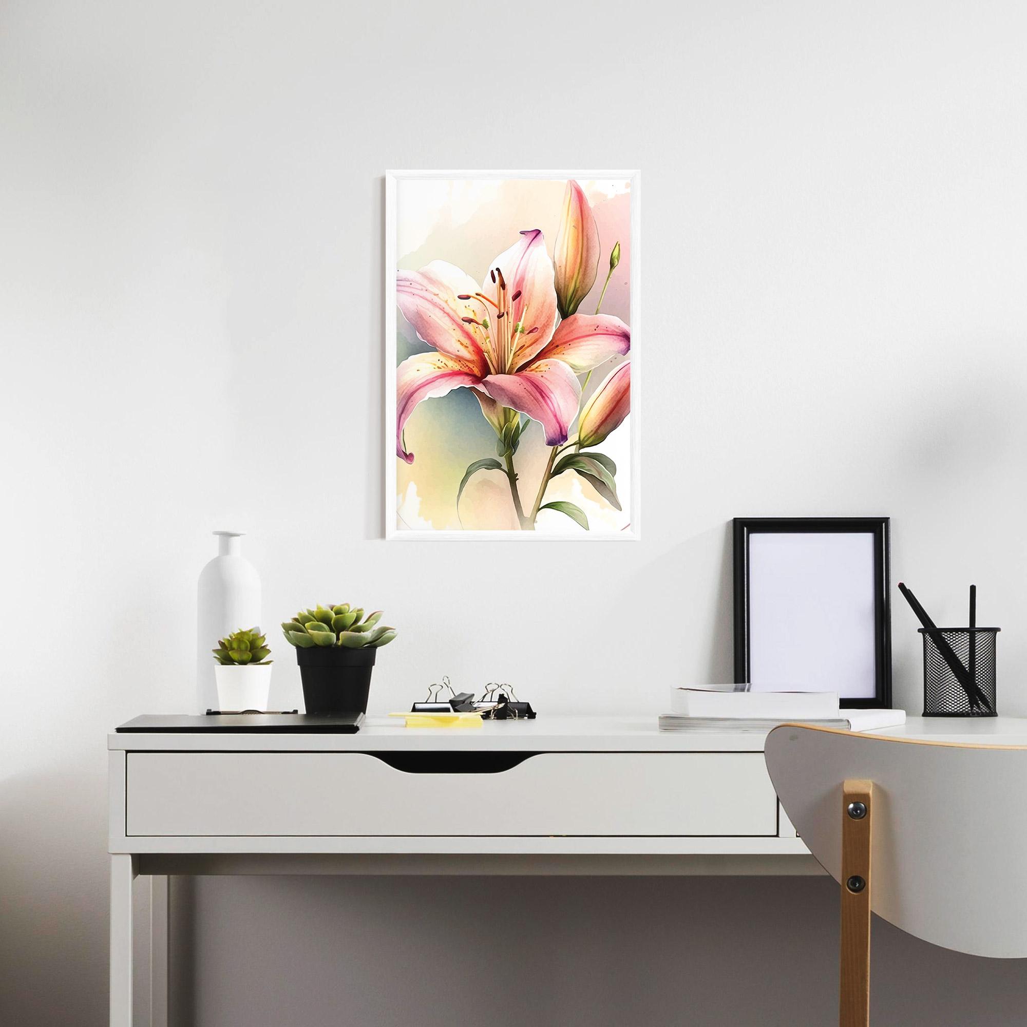 Poster Înrămat Pink Orange Lily mockup 7