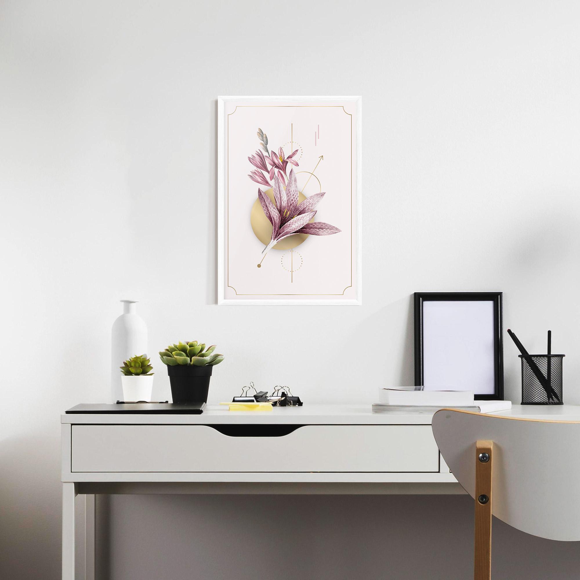 Poster Înrămat Purple Gold Lily mockup 7