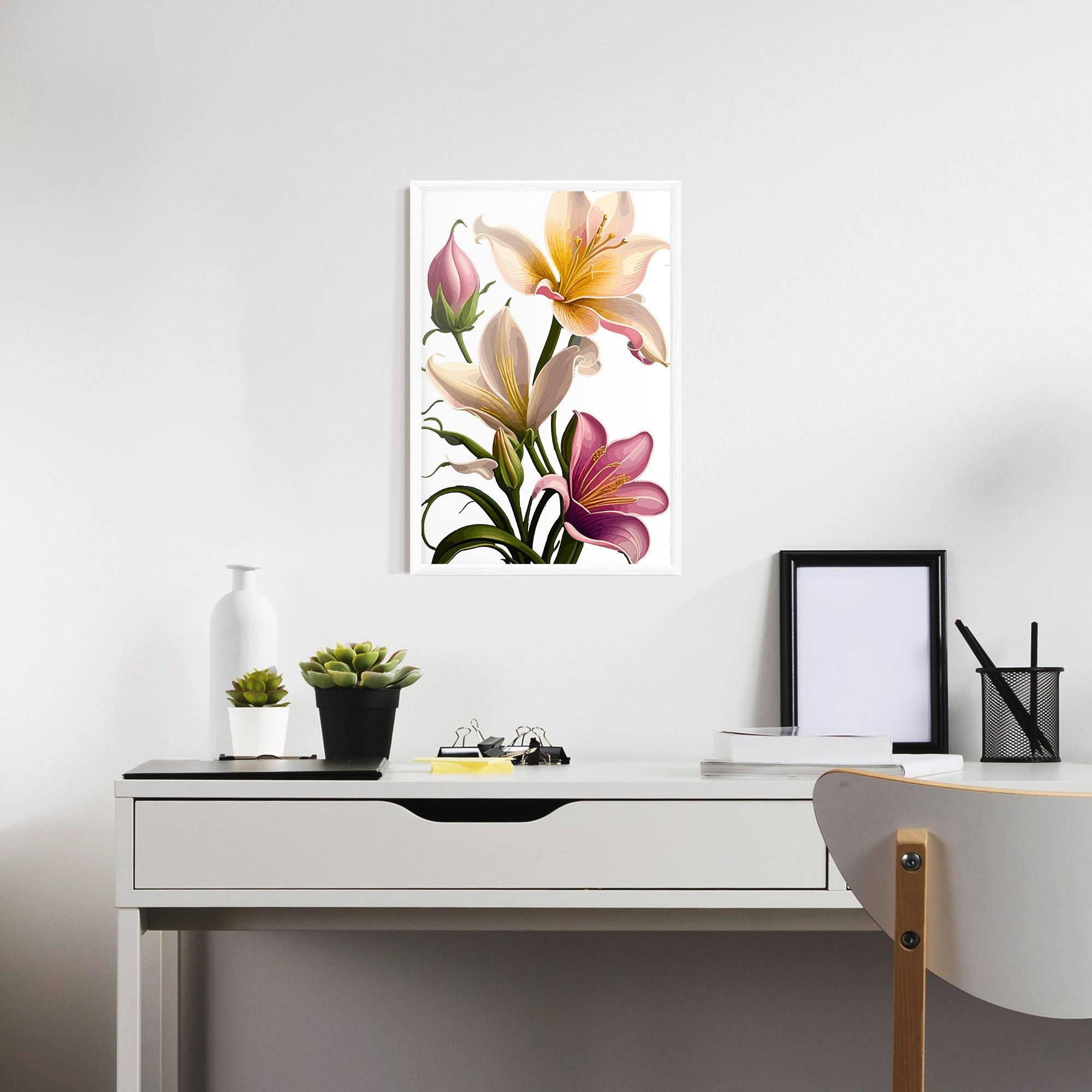 Poster Înrămat Purple White Lily mockup 7