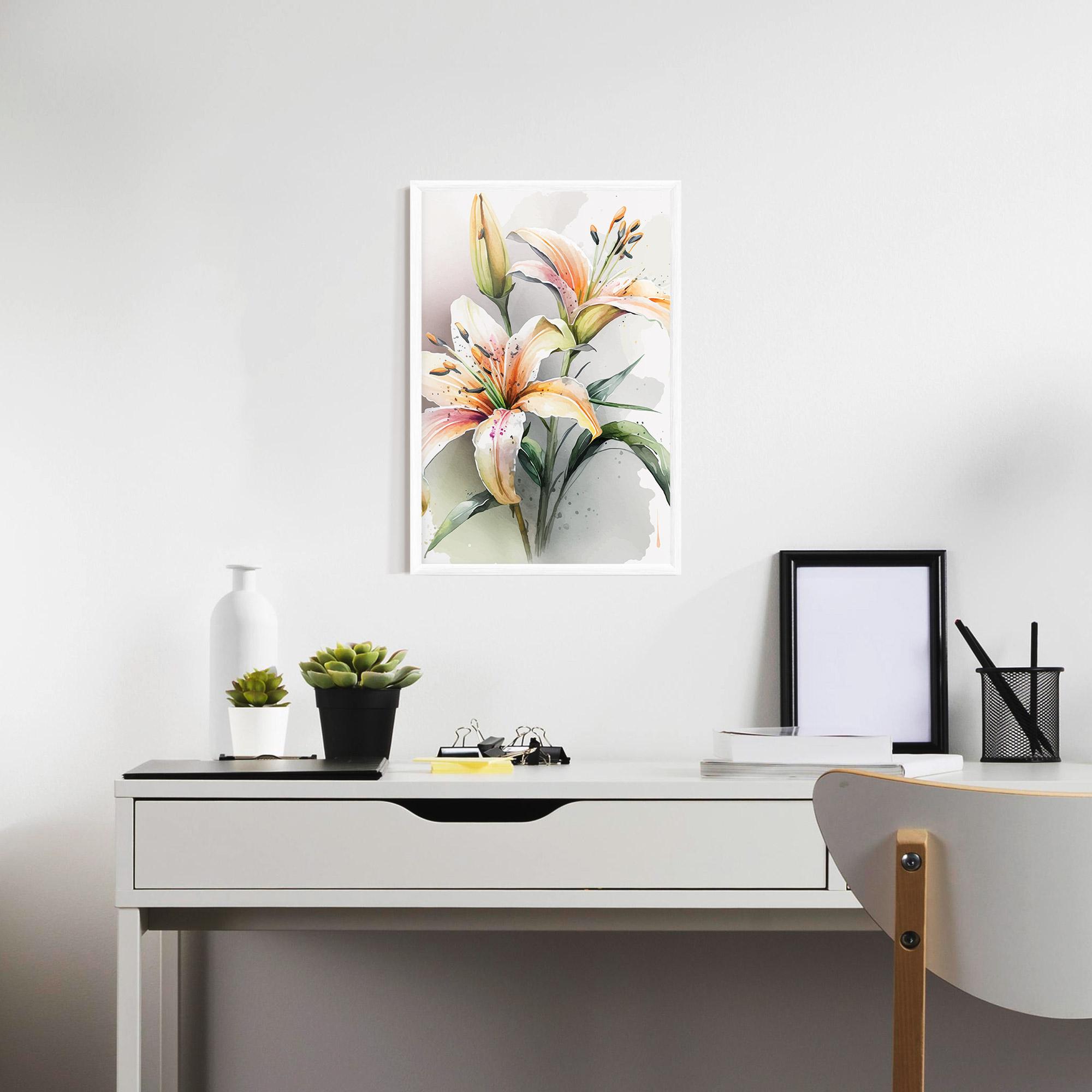 Poster Înrămat White Orange Lily mockup 7