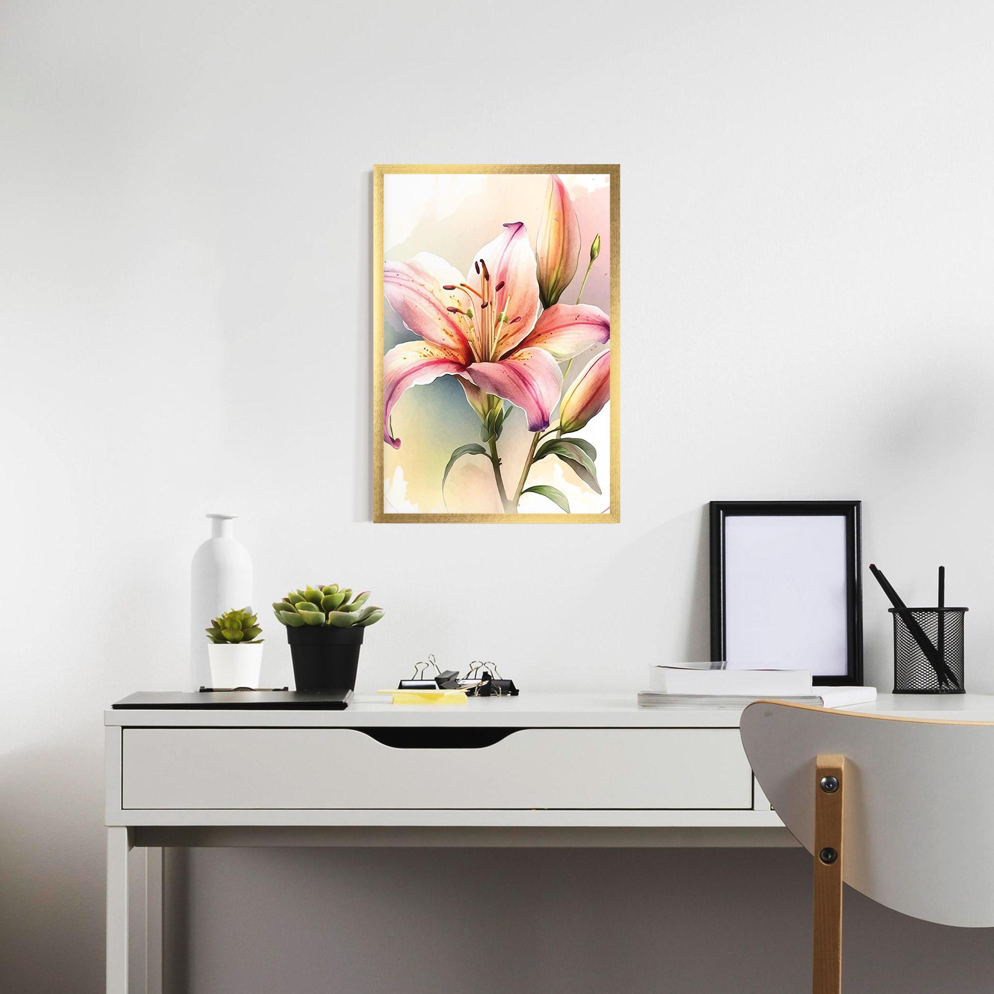 Poster Înrămat Pink Orange Lily mockup 7
