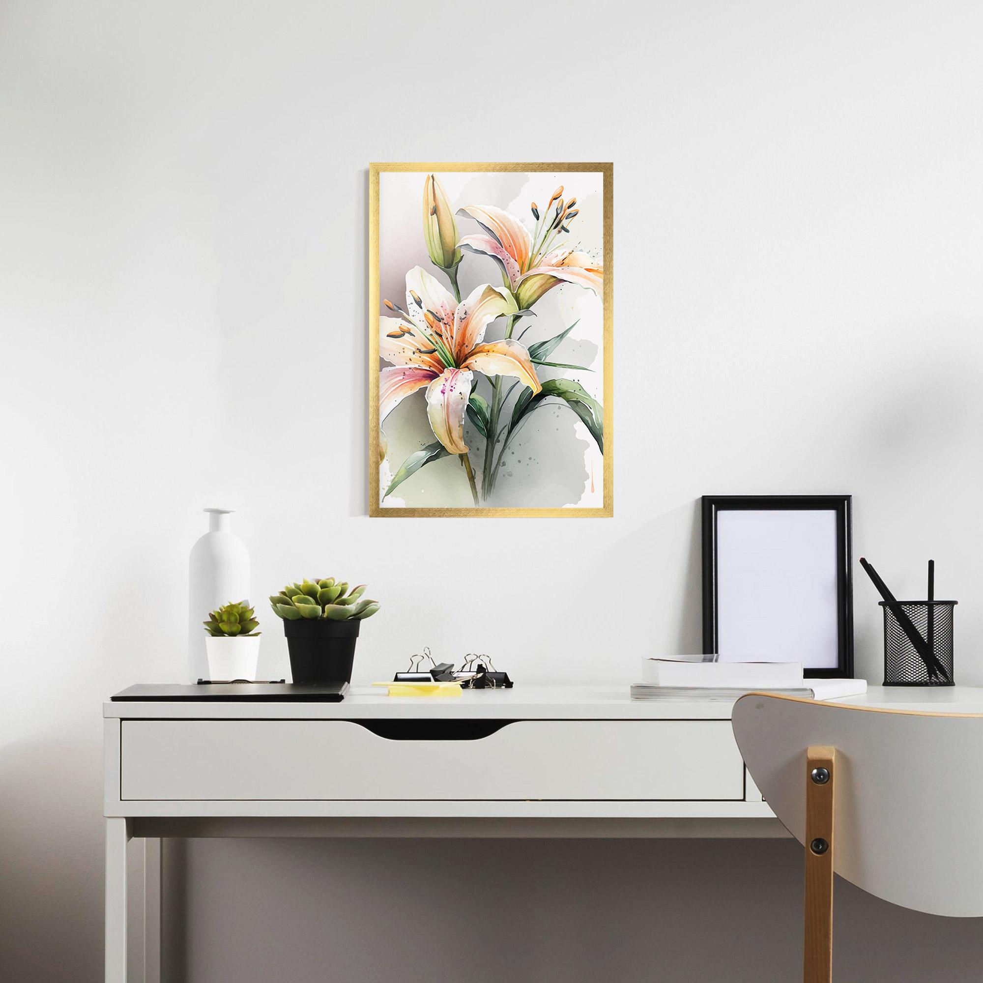 Poster Înrămat White Orange Lily mockup 7