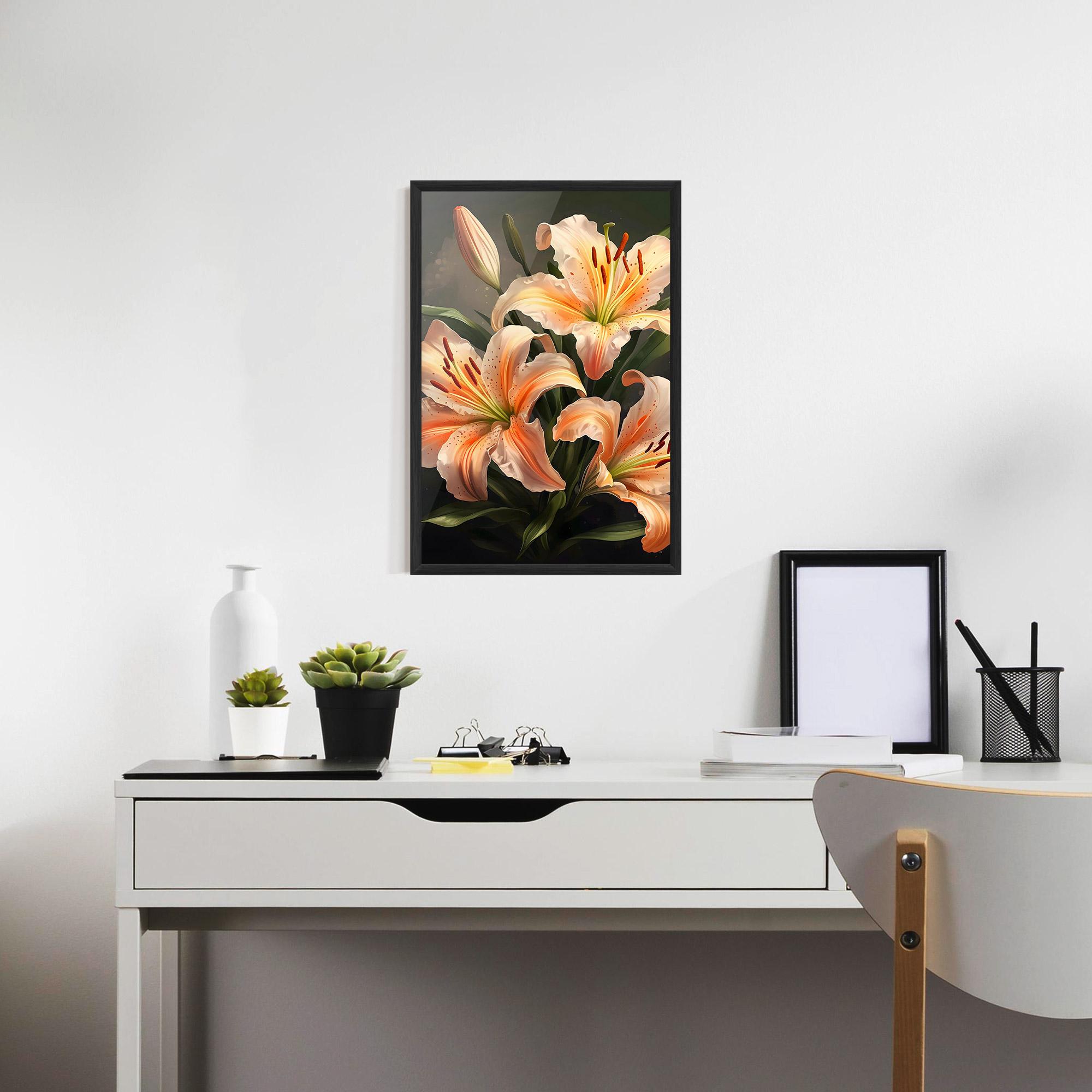 Poster Înrămat Light Orange Lily mockup 7