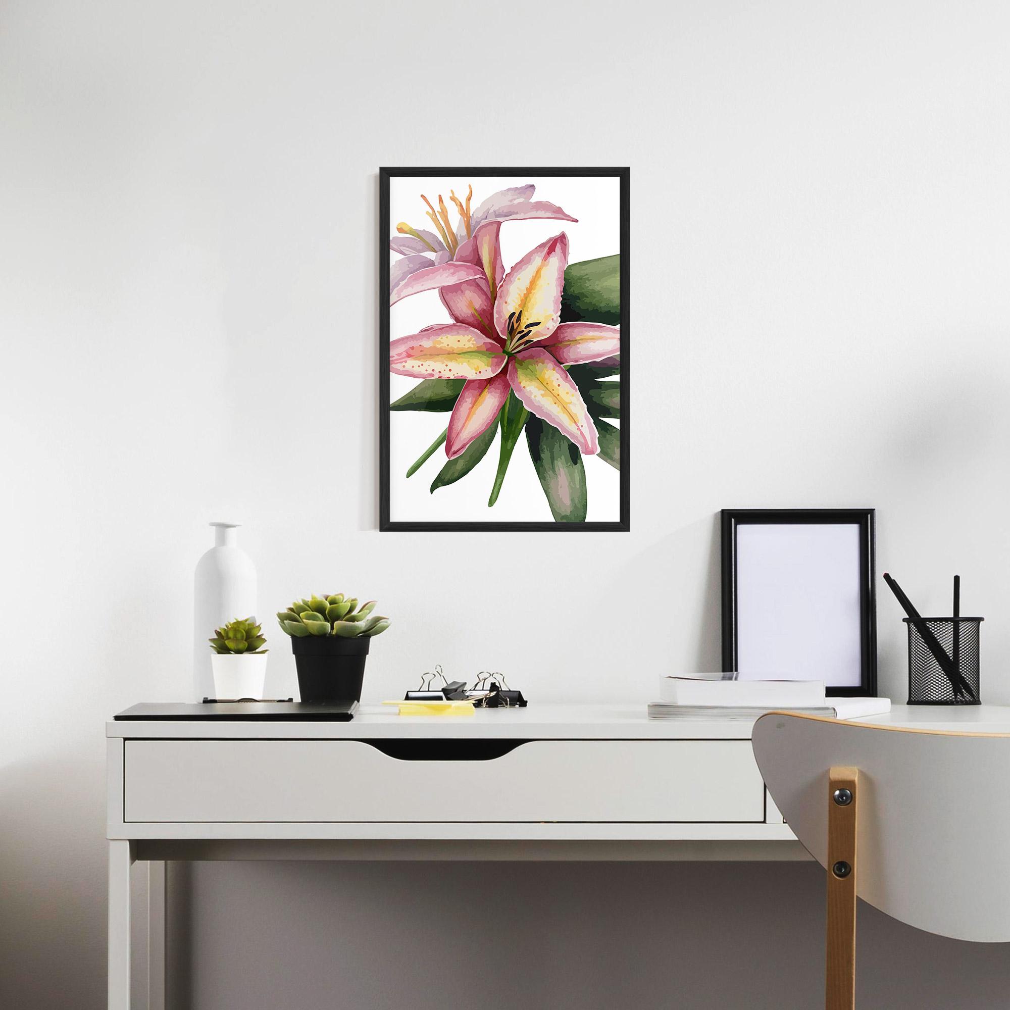 Poster Înrămat Lily Pretty Pink mockup 7