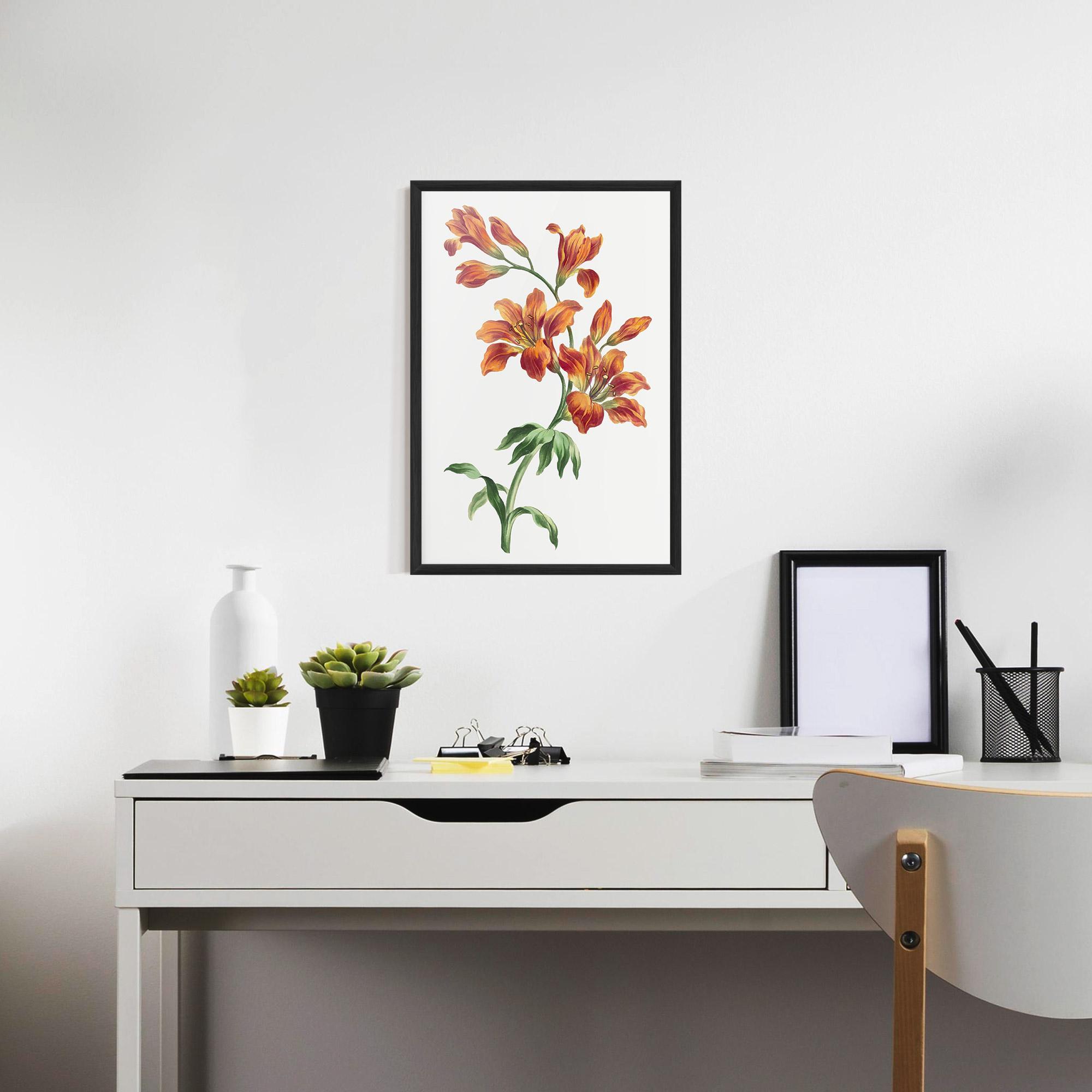 Poster Înrămat Orange Painted Lily mockup 7