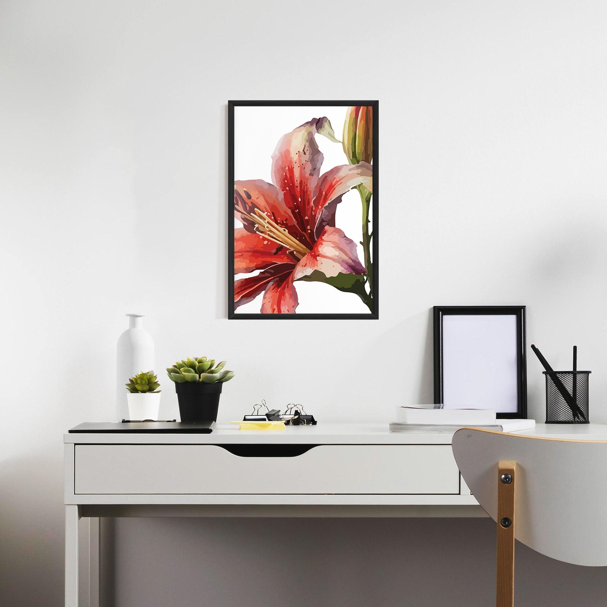 Poster Înrămat Pretty Red Purple Lily mockup 7