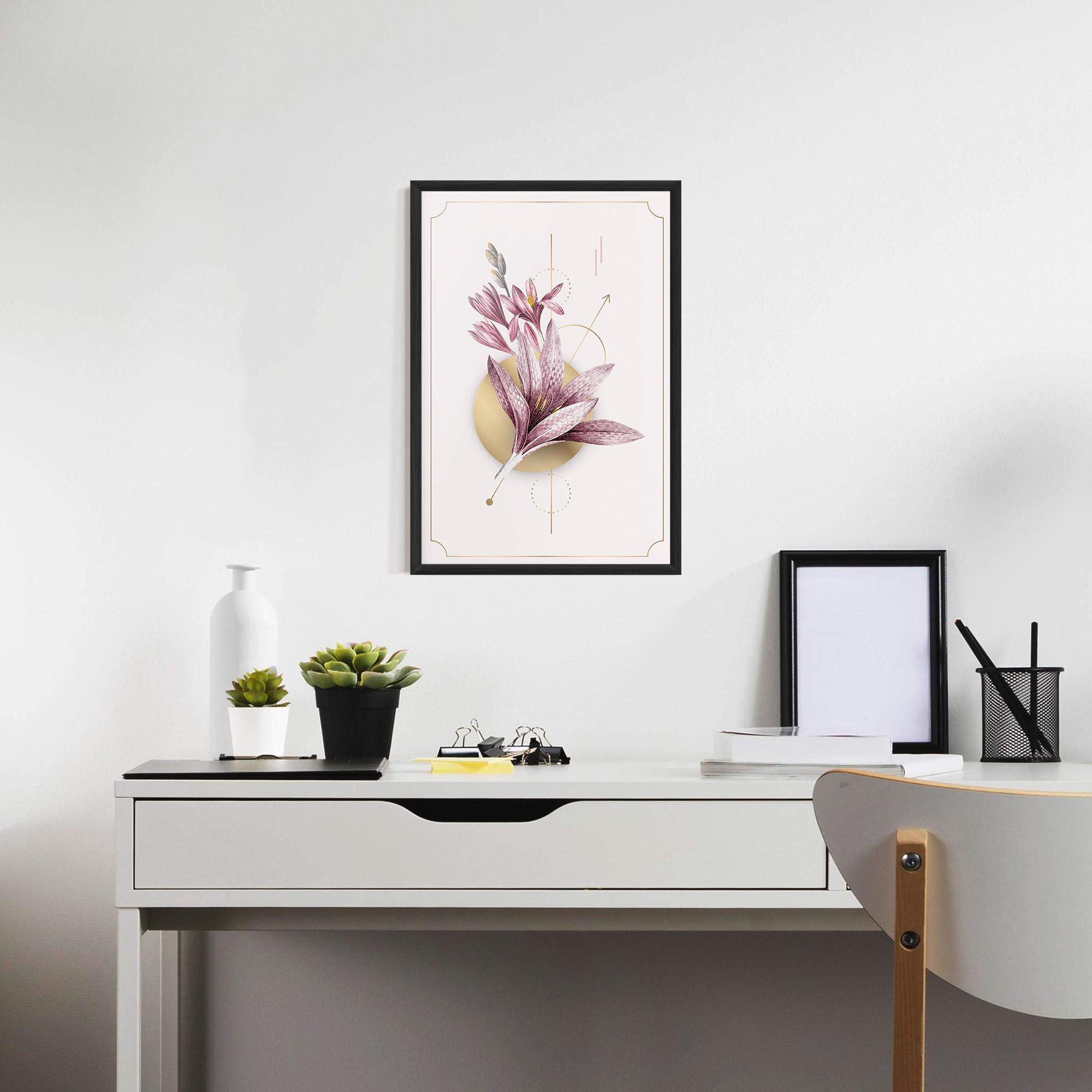 Poster Înrămat Purple Gold Lily mockup 7