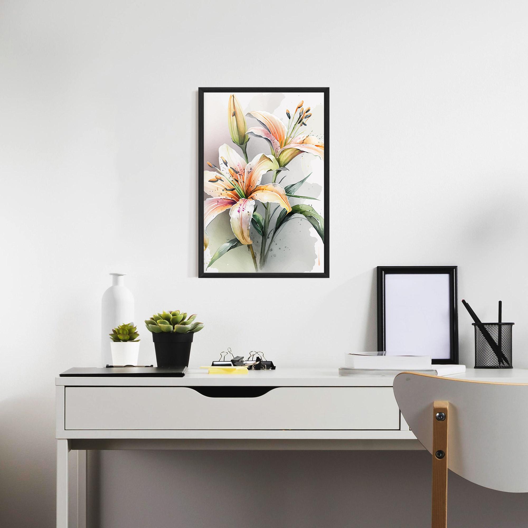 Poster Înrămat White Orange Lily mockup 7