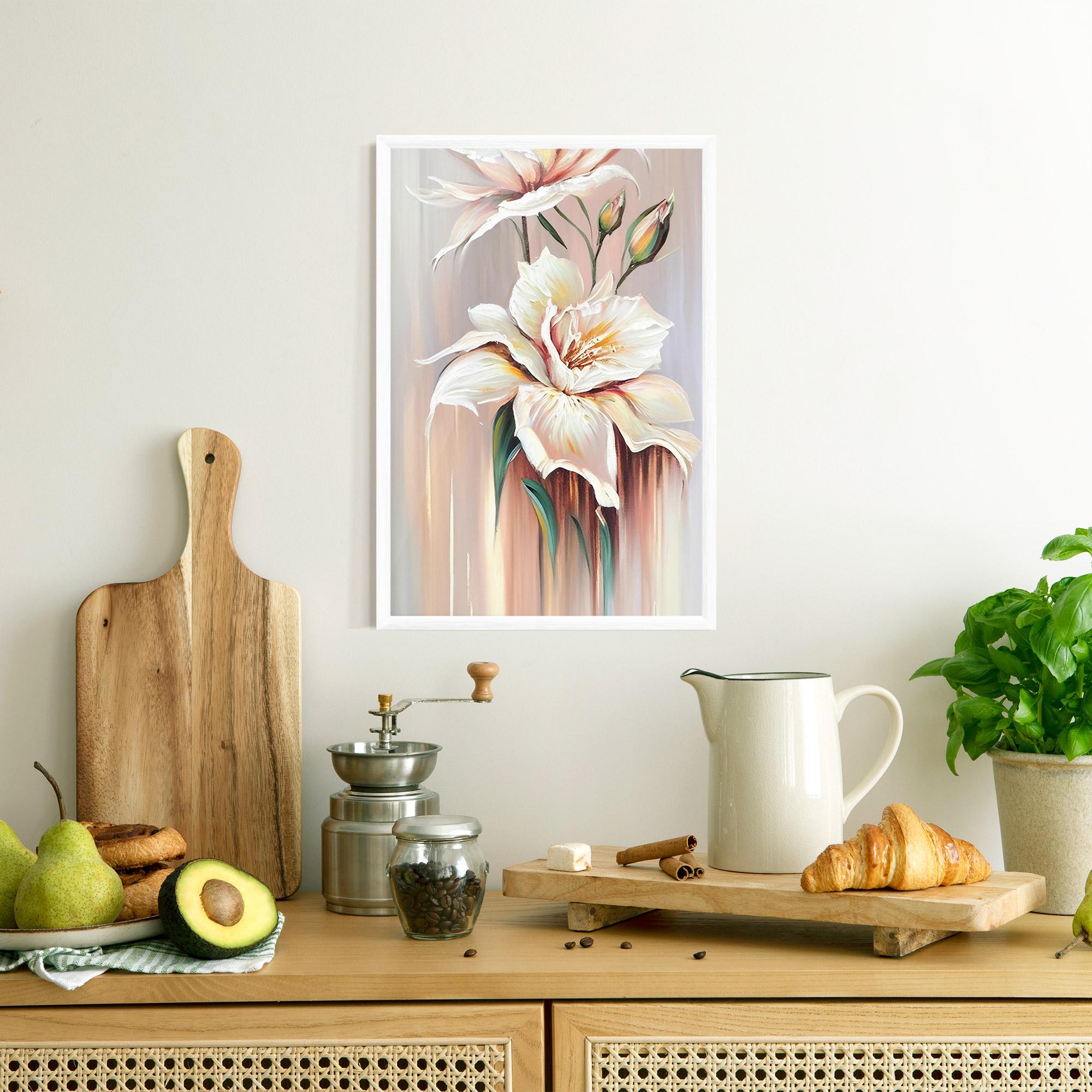 Poster Înrămat Abstract Lily Painting mockup 8
