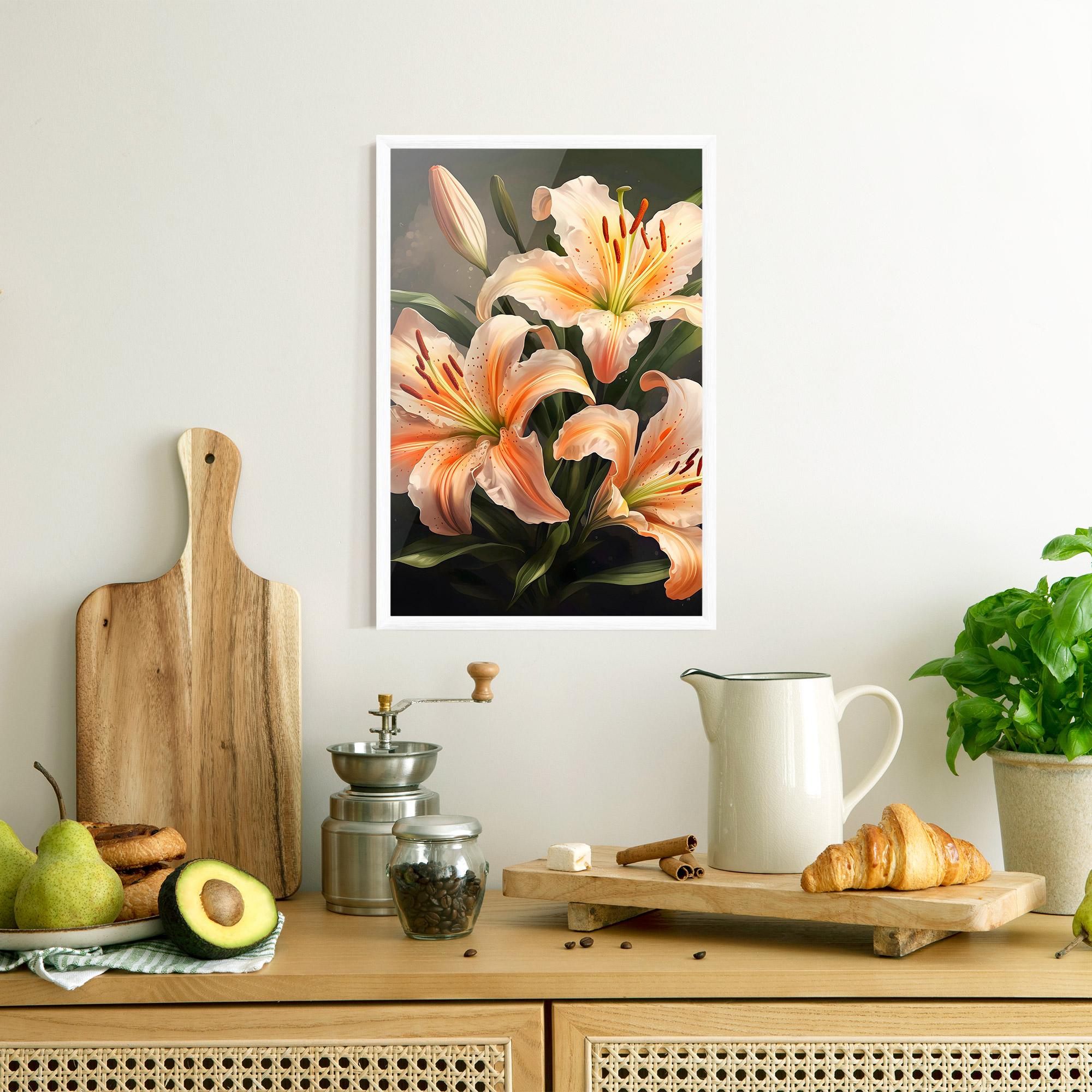 Poster Înrămat Light Orange Lily mockup 8