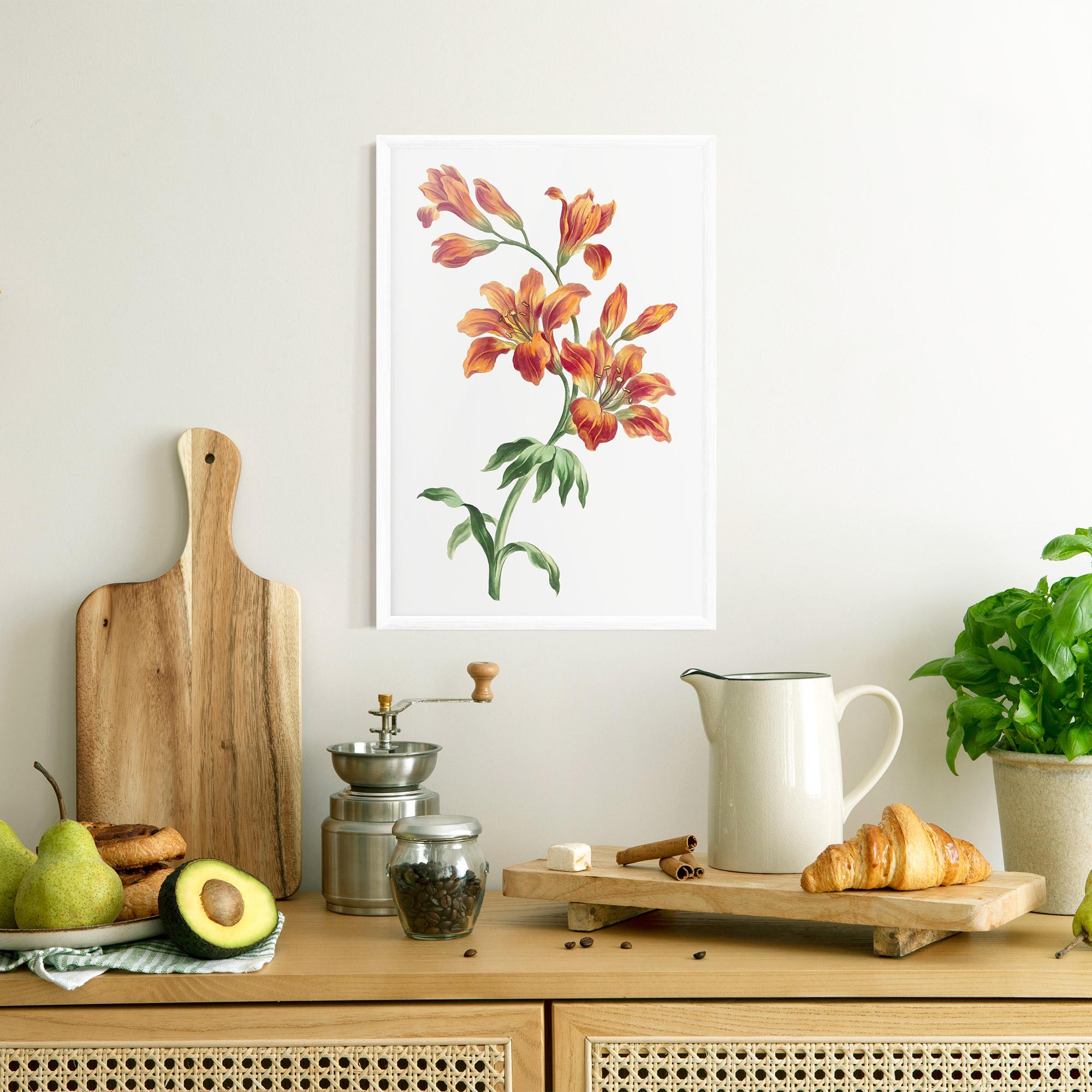 Poster Înrămat Orange Painted Lily mockup 8