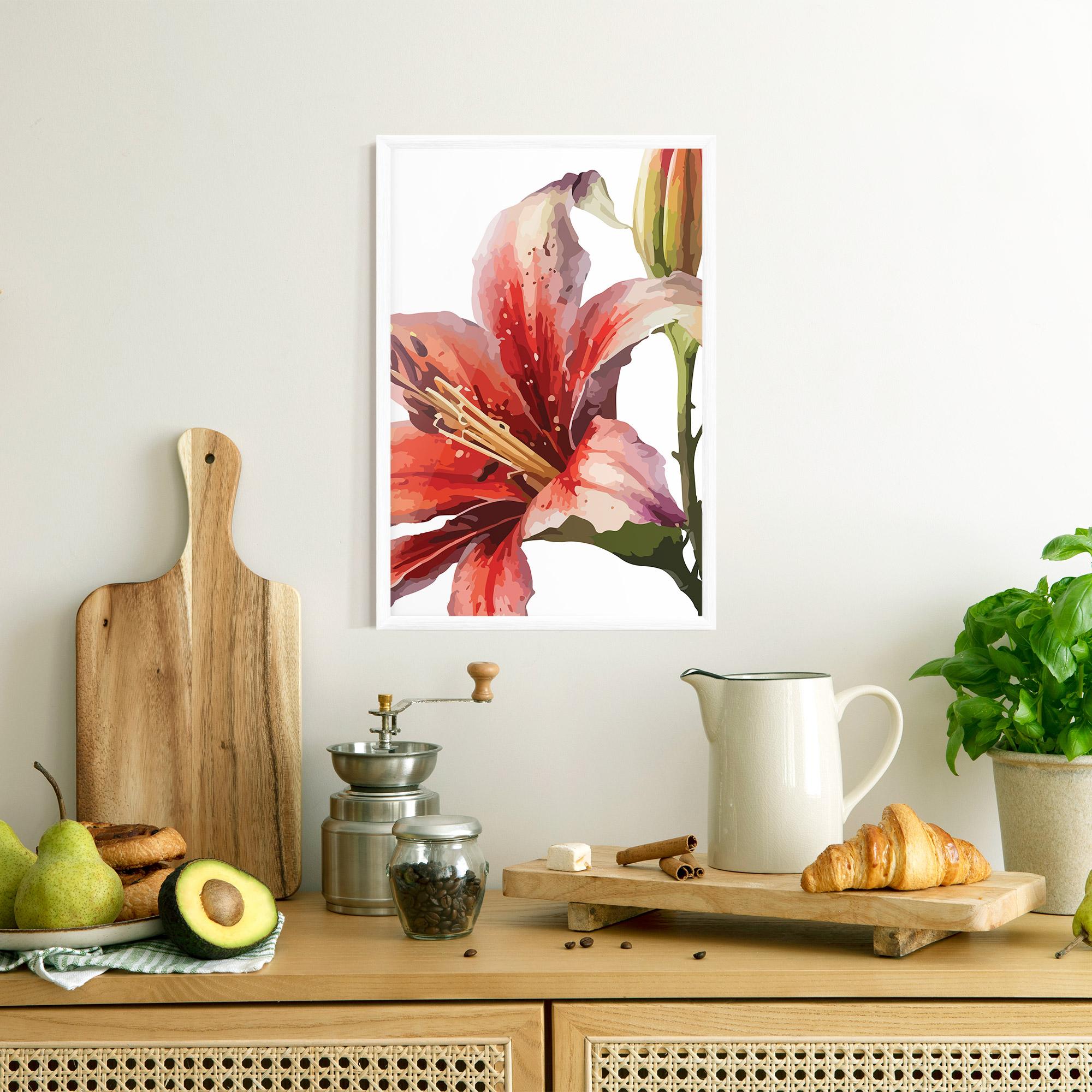 Poster Înrămat Pretty Red Purple Lily mockup 8