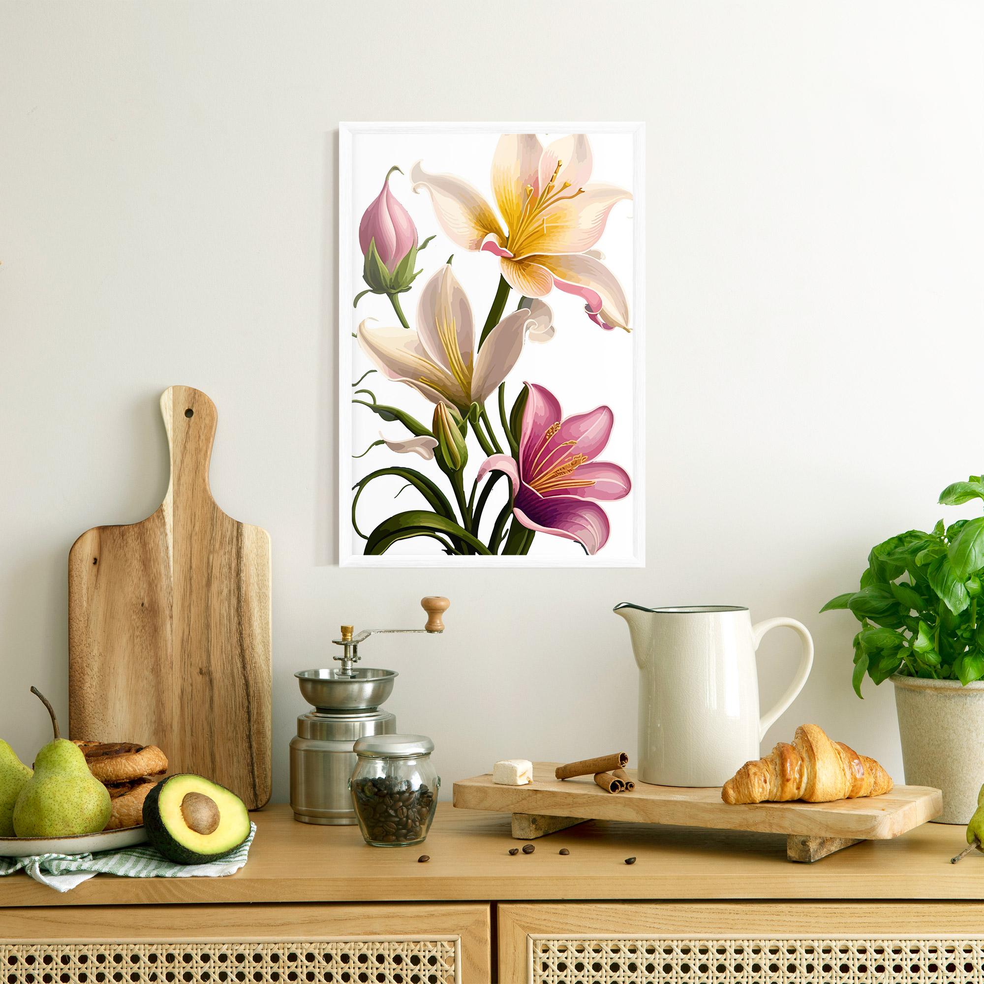 Poster Înrămat Purple White Lily mockup 8
