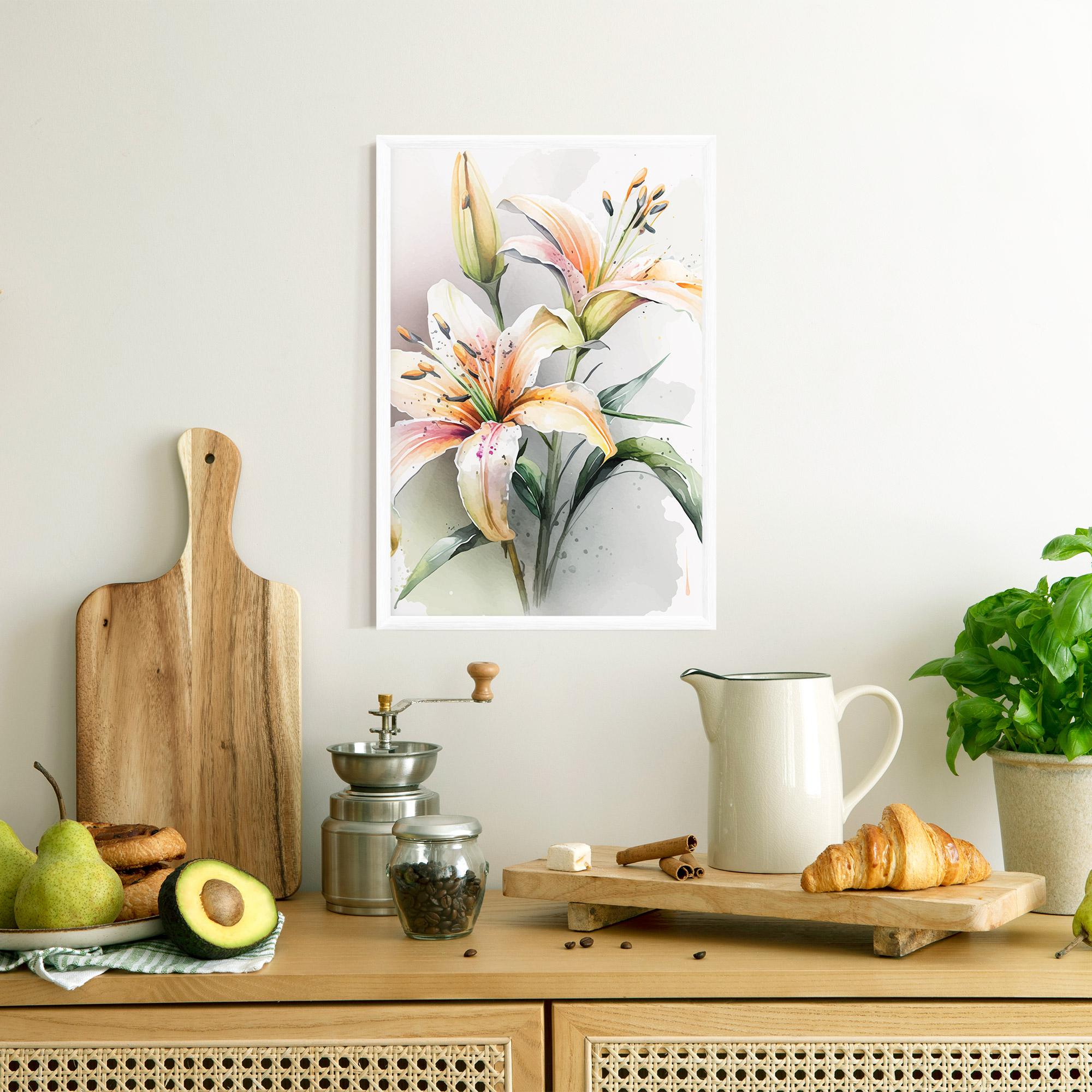 Poster Înrămat White Orange Lily mockup 8