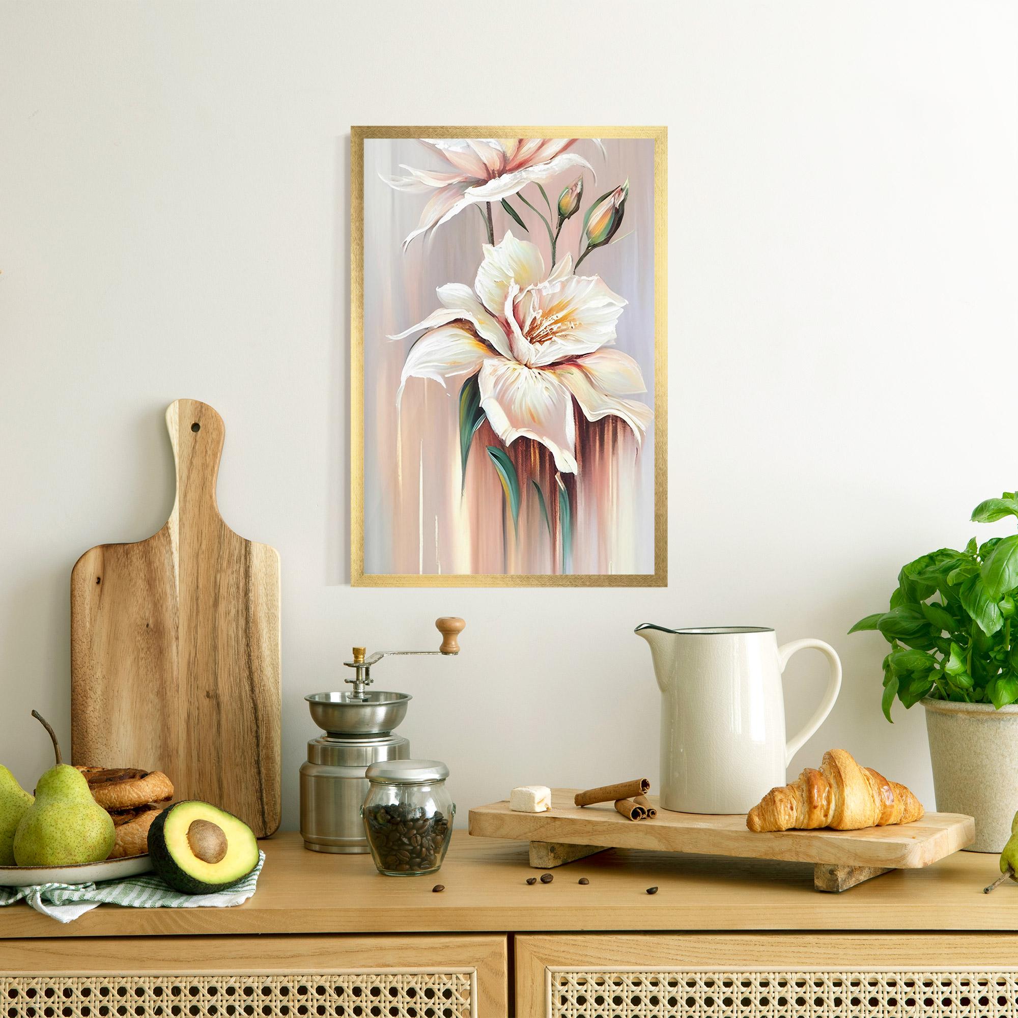 Poster Înrămat Abstract Lily Painting mockup 8