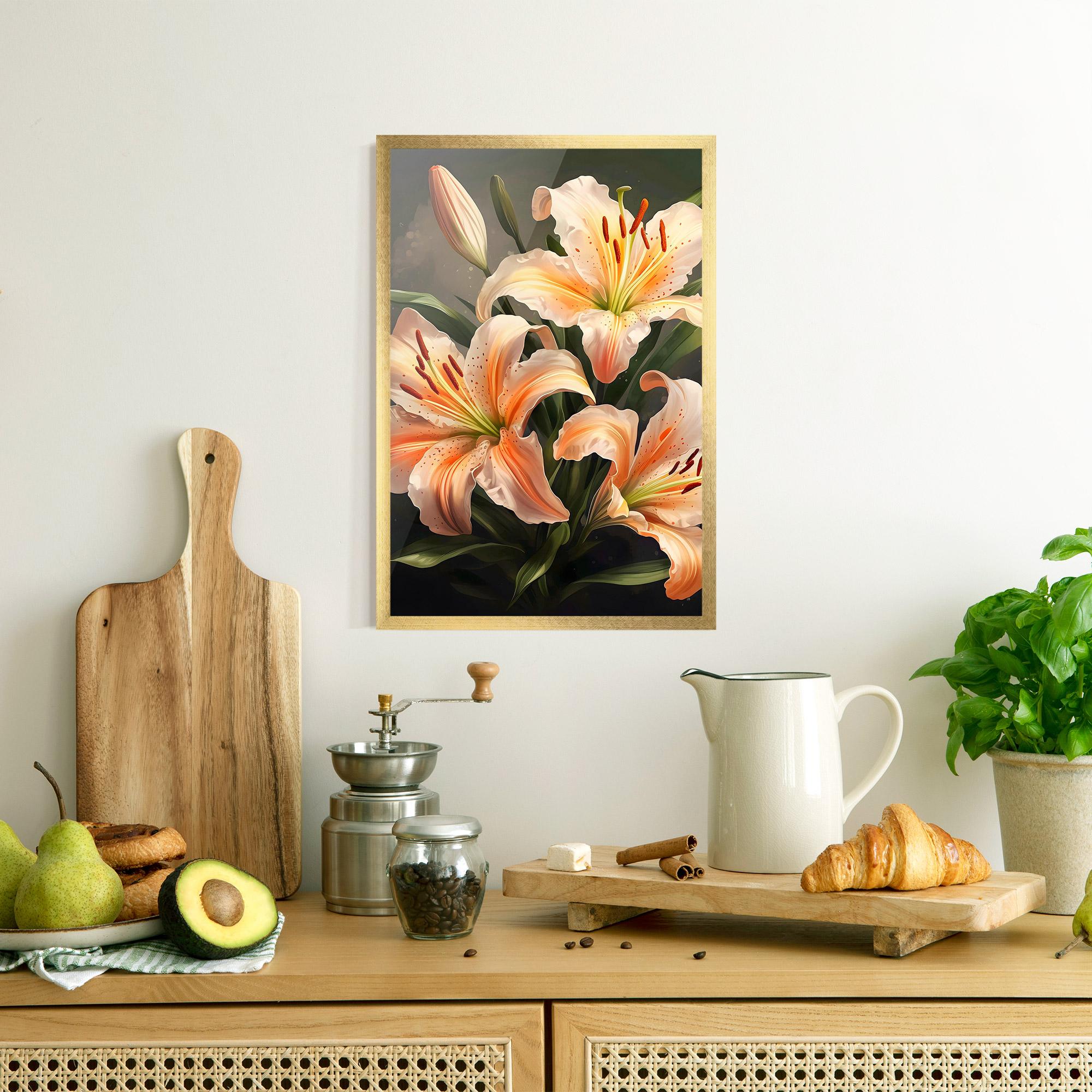 Poster Înrămat Light Orange Lily mockup 8