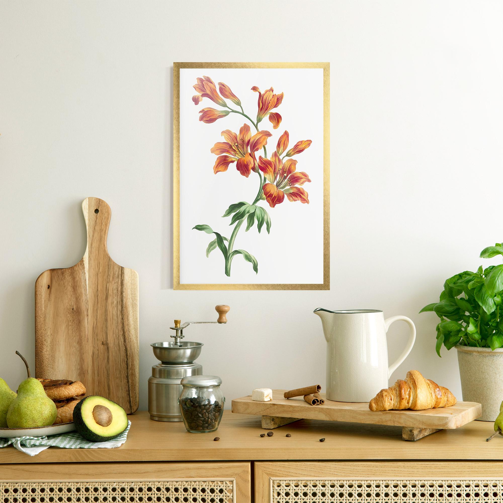 Poster Înrămat Orange Painted Lily mockup 8