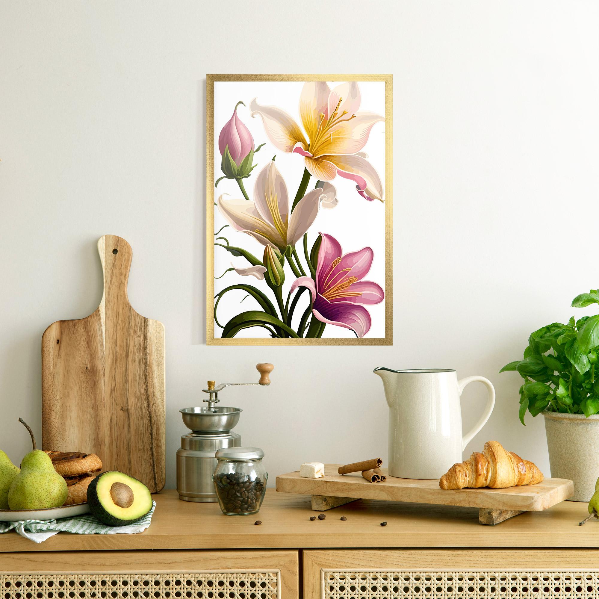 Poster Înrămat Purple White Lily mockup 8
