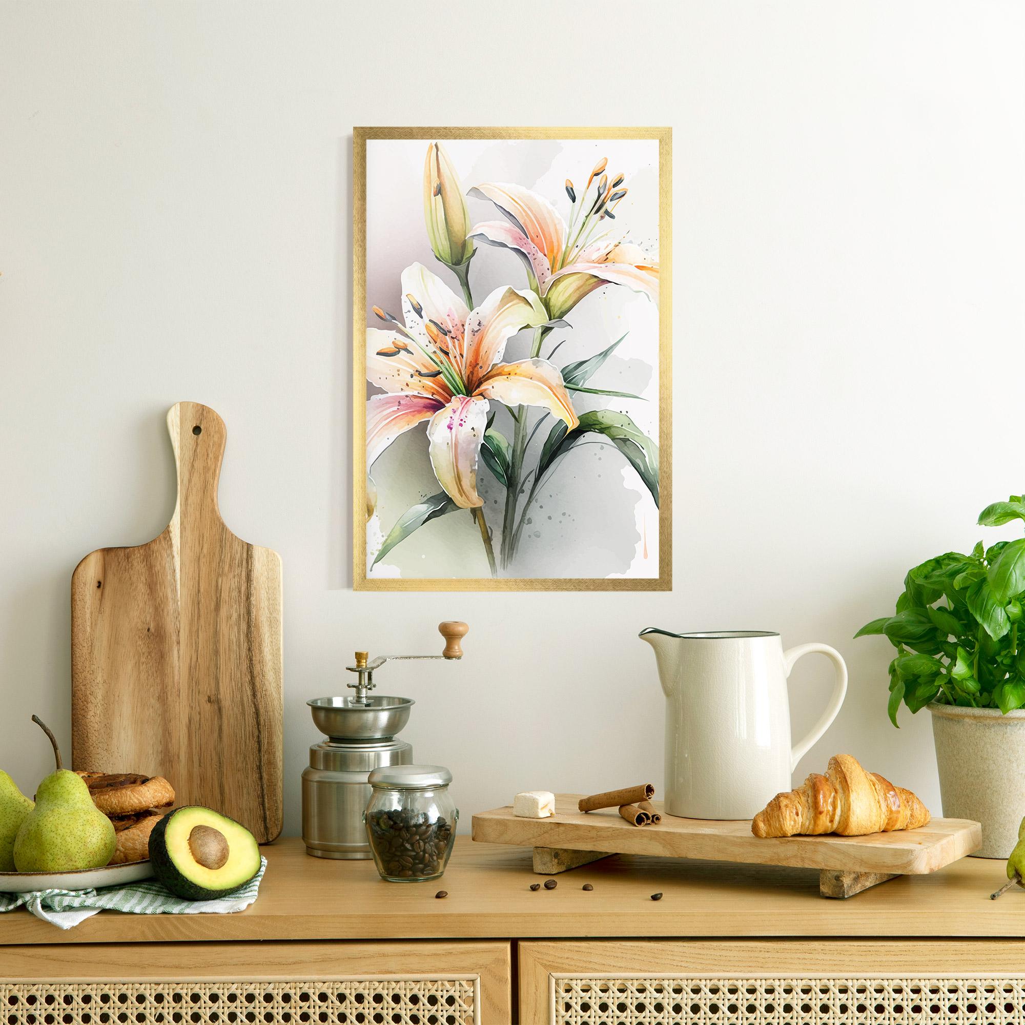 Poster Înrămat White Orange Lily mockup 8