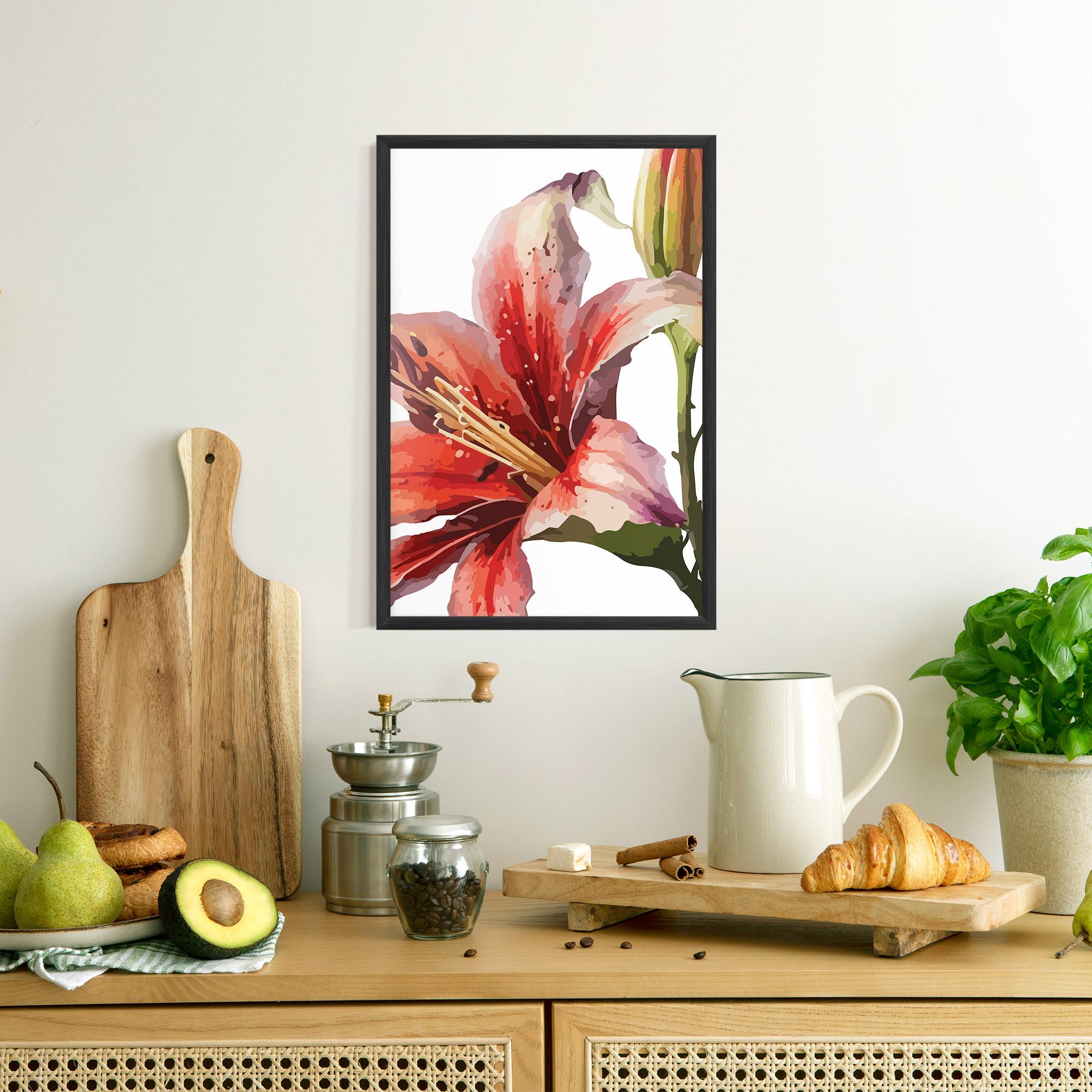 Poster Înrămat Pretty Red Purple Lily mockup 8