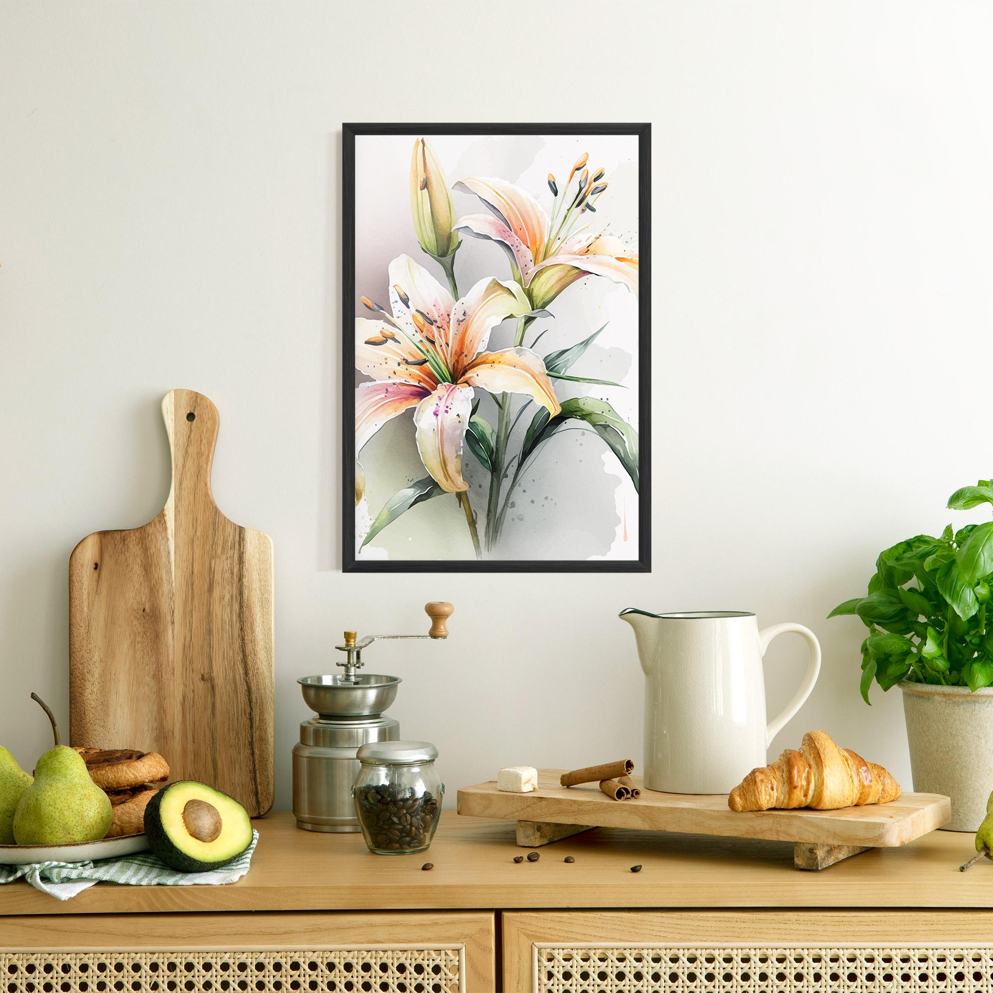 Poster Înrămat White Orange Lily mockup 8