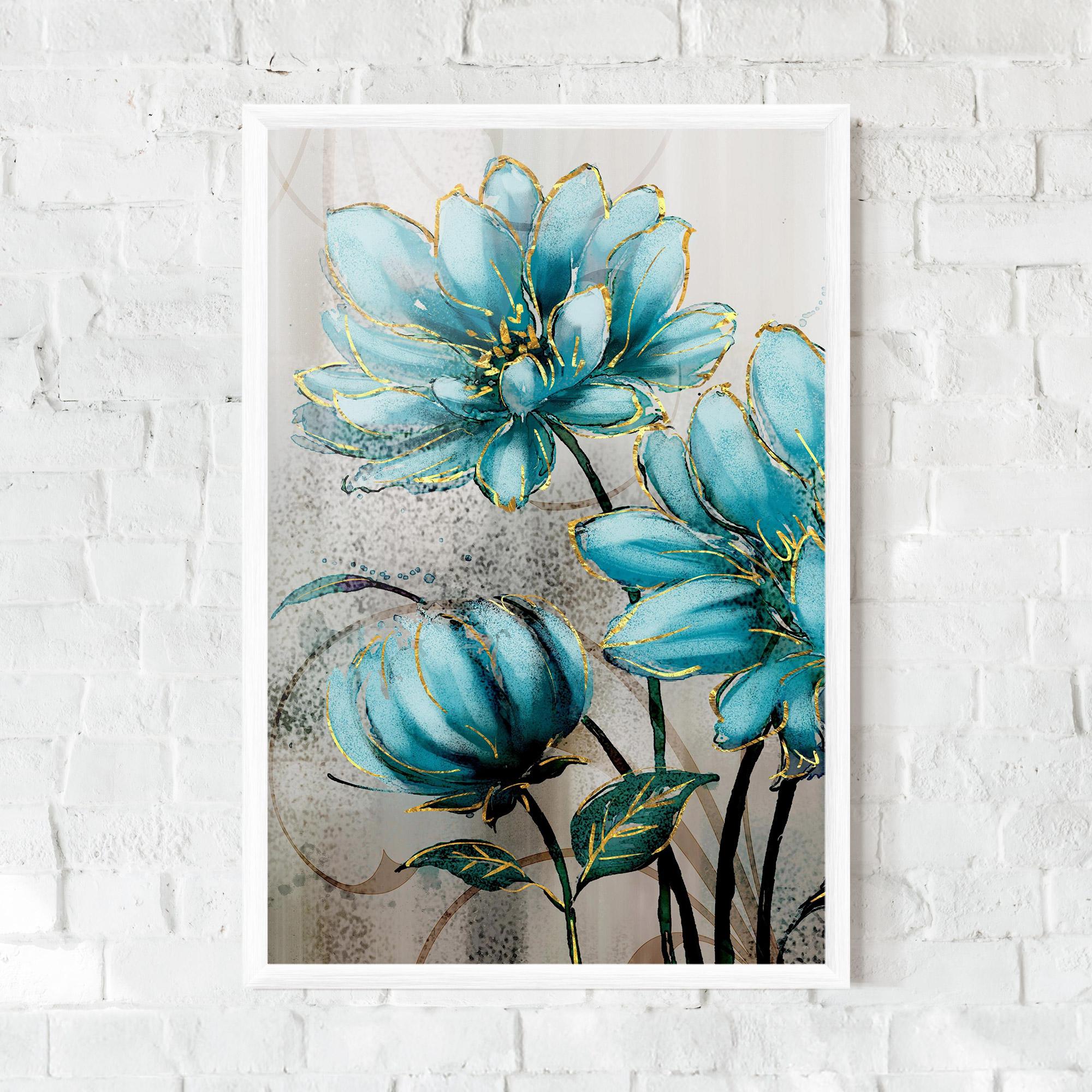 Poster Înrămat Bujori Albastri mockup 0