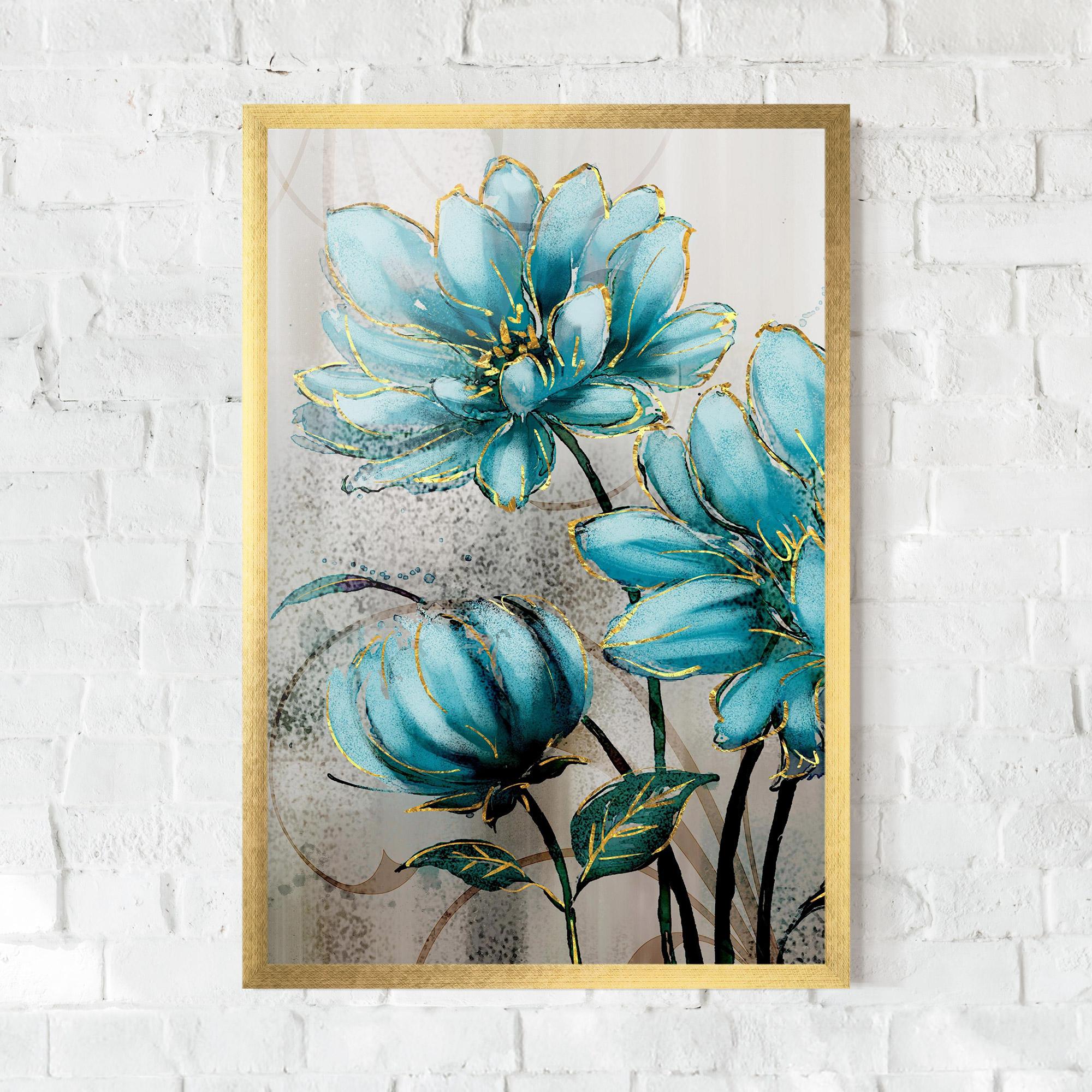 Poster Înrămat Bujori Albastri mockup 0