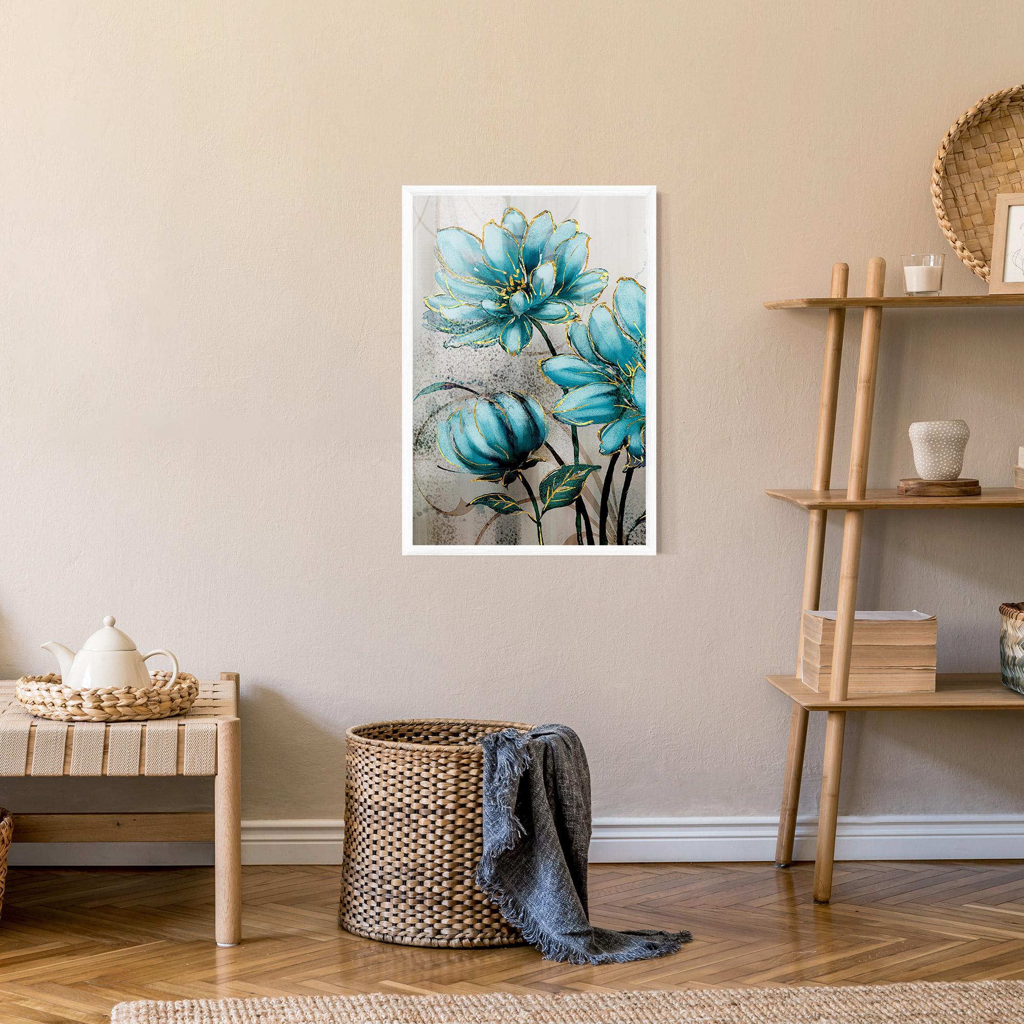 Poster Înrămat Bujori Albastri mockup 9