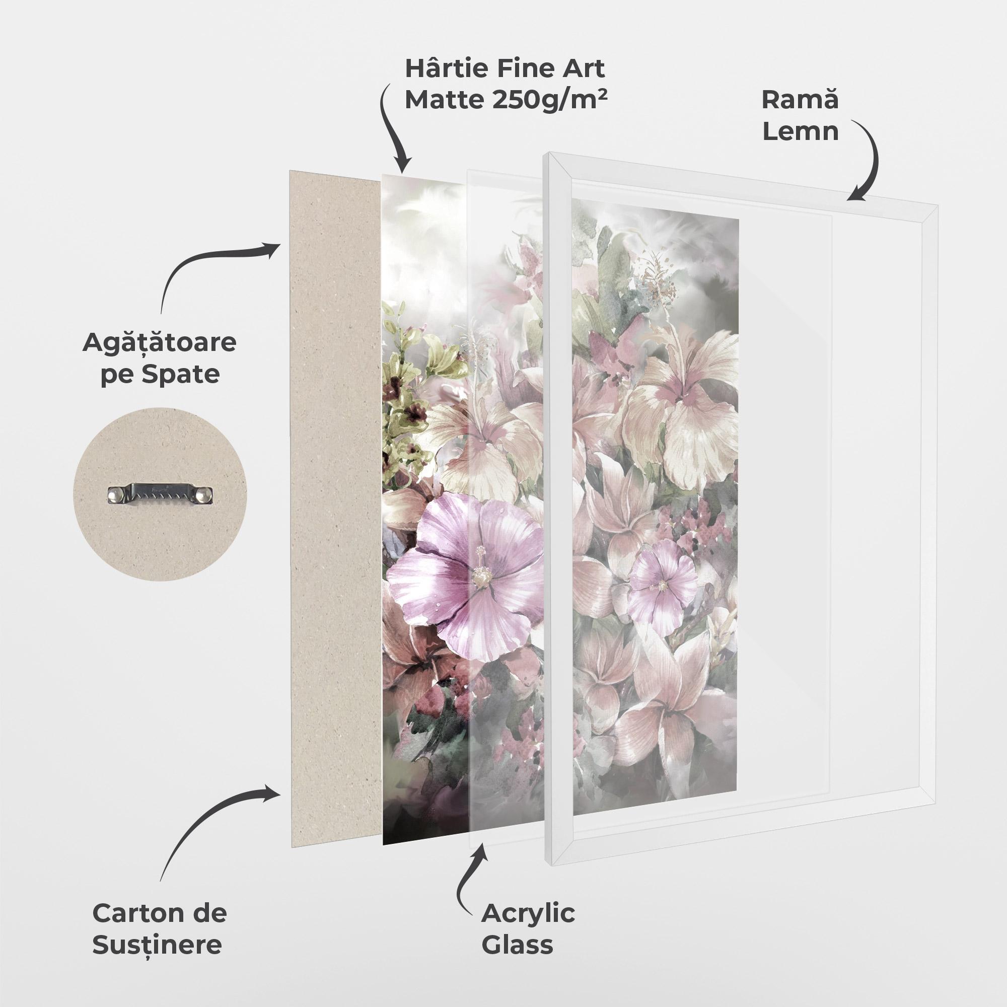 Poster Înrămat Contrastul De Flori mockup 1