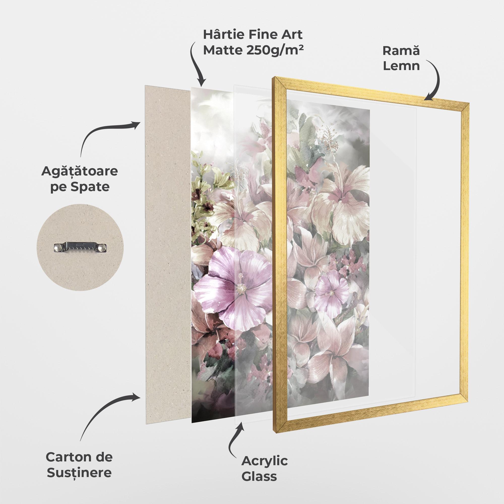 Poster Înrămat Contrastul De Flori mockup 1