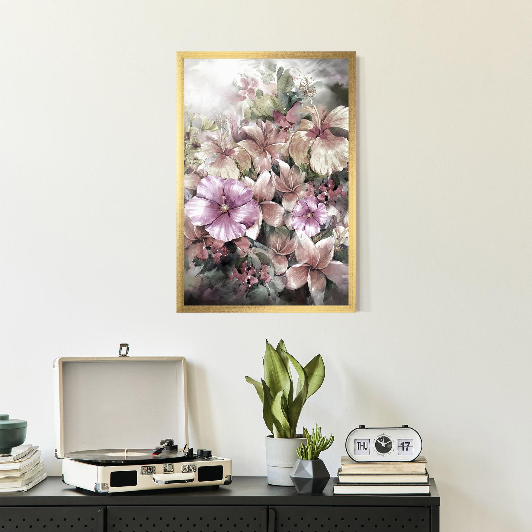 Poster Înrămat Contrastul De Flori mockup 2